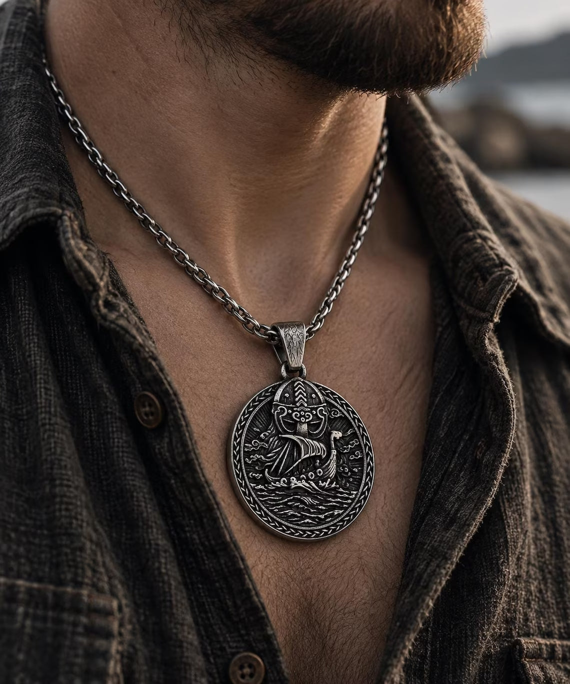 Viking ship pendant
