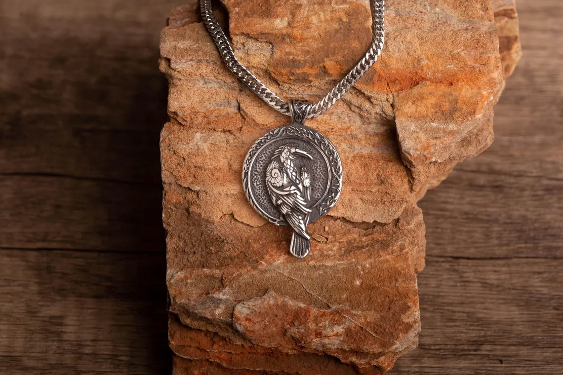 Scandinavian Raven Pendant