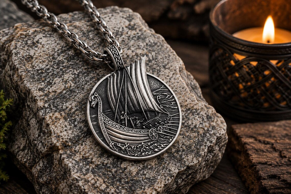 Viking ship pendant