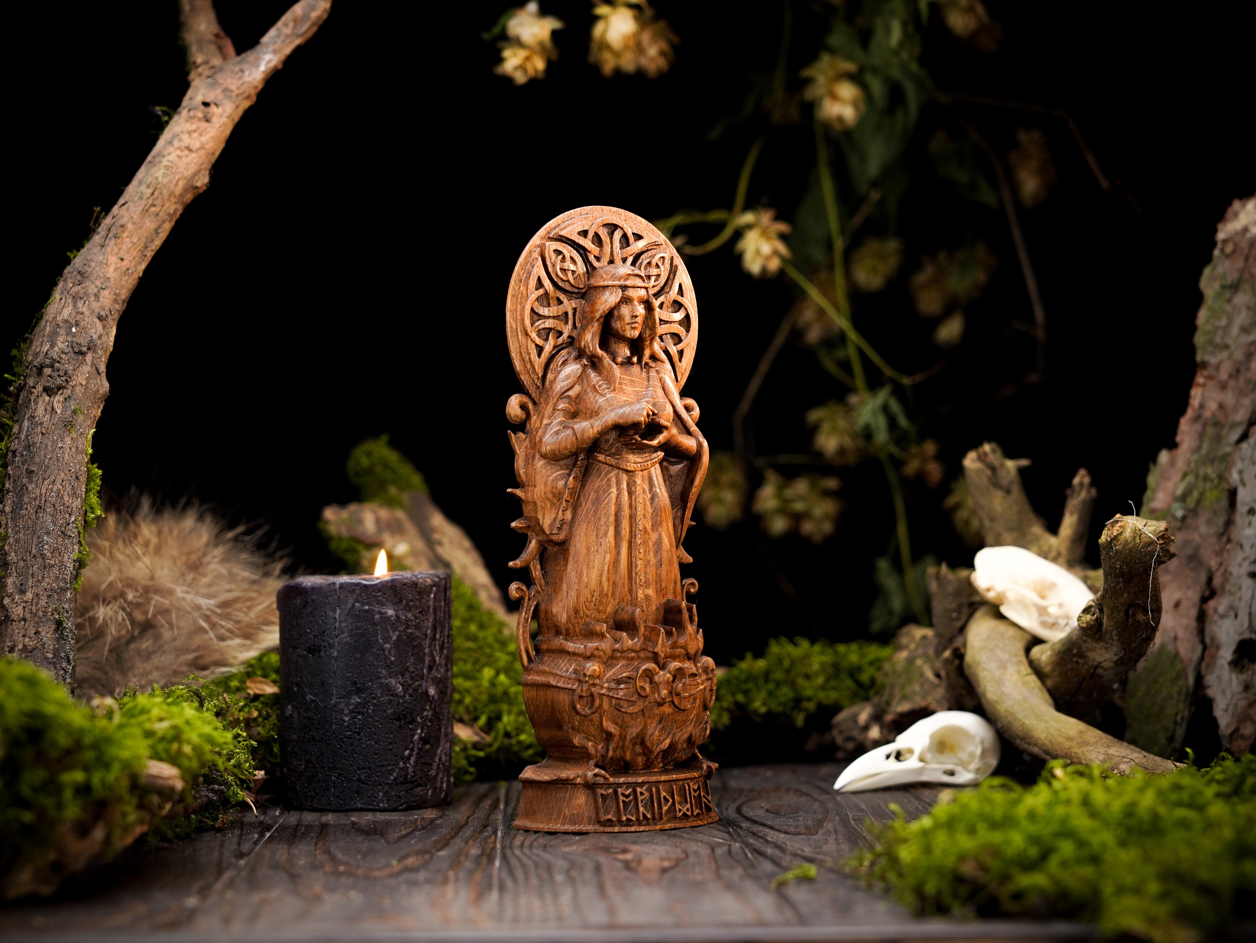 Celtic goddess statue