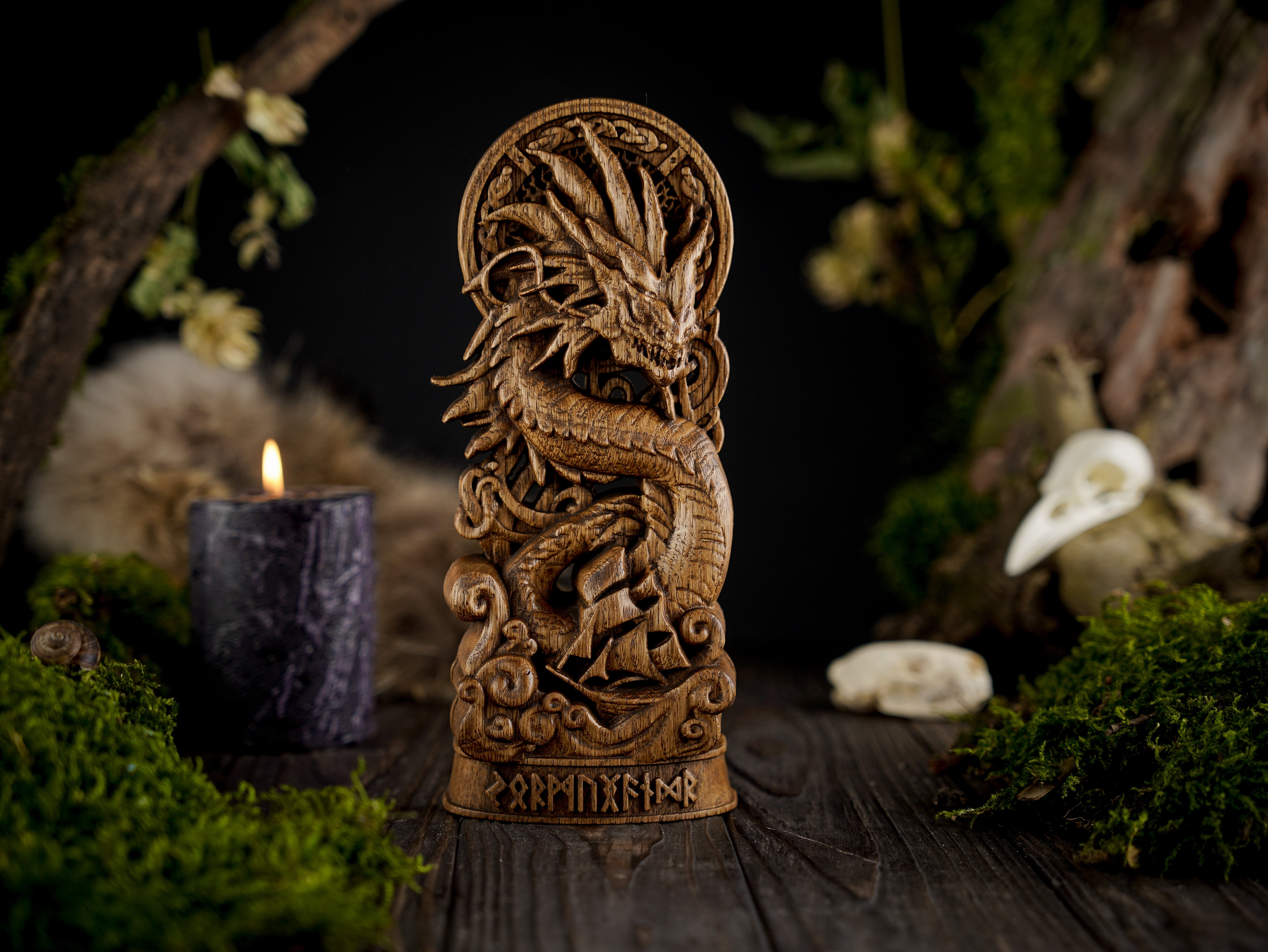Norse dragon statue