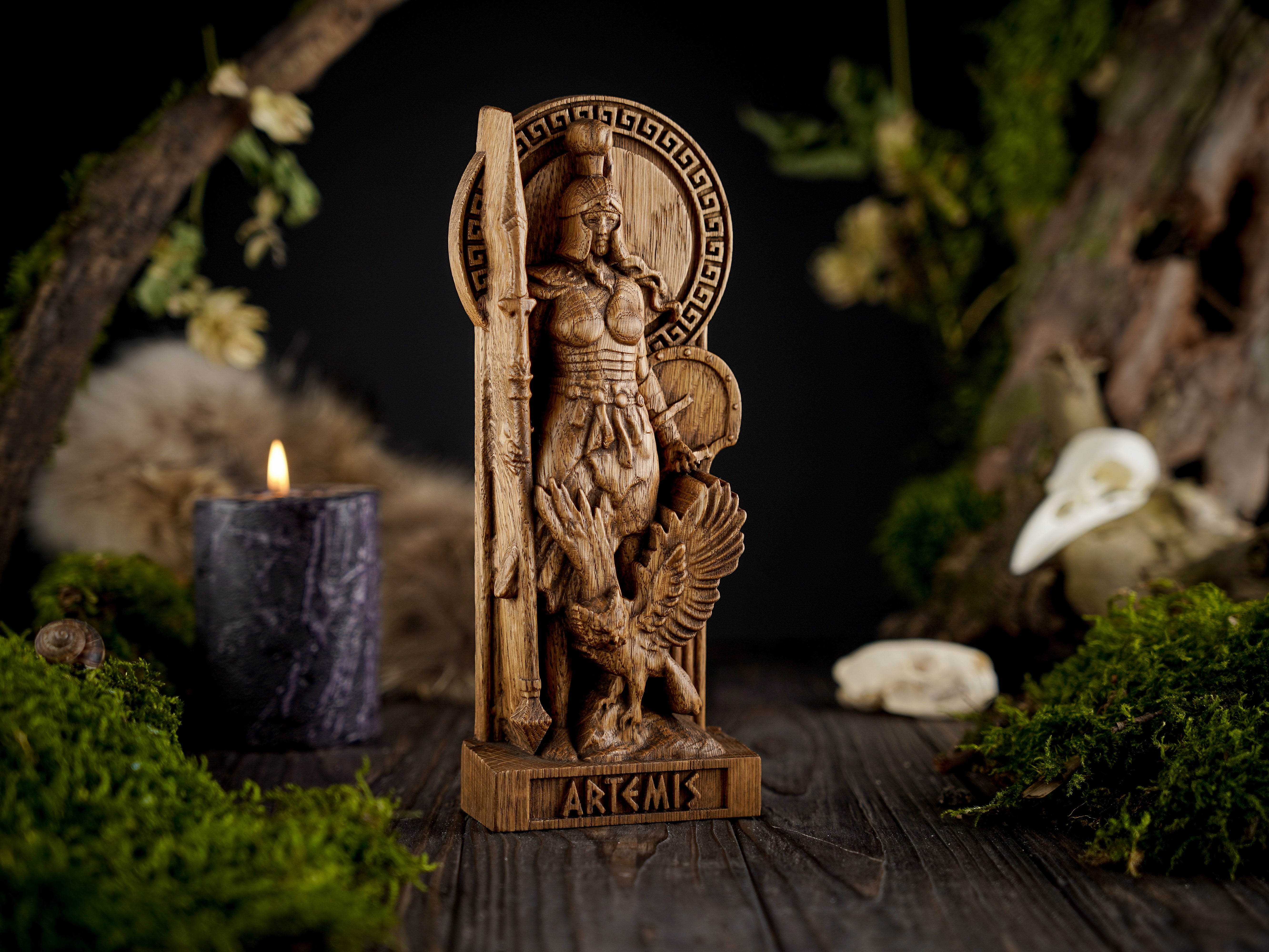 Wooden greek statue