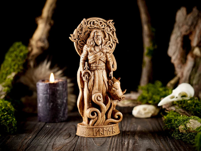 Freyr god statue
