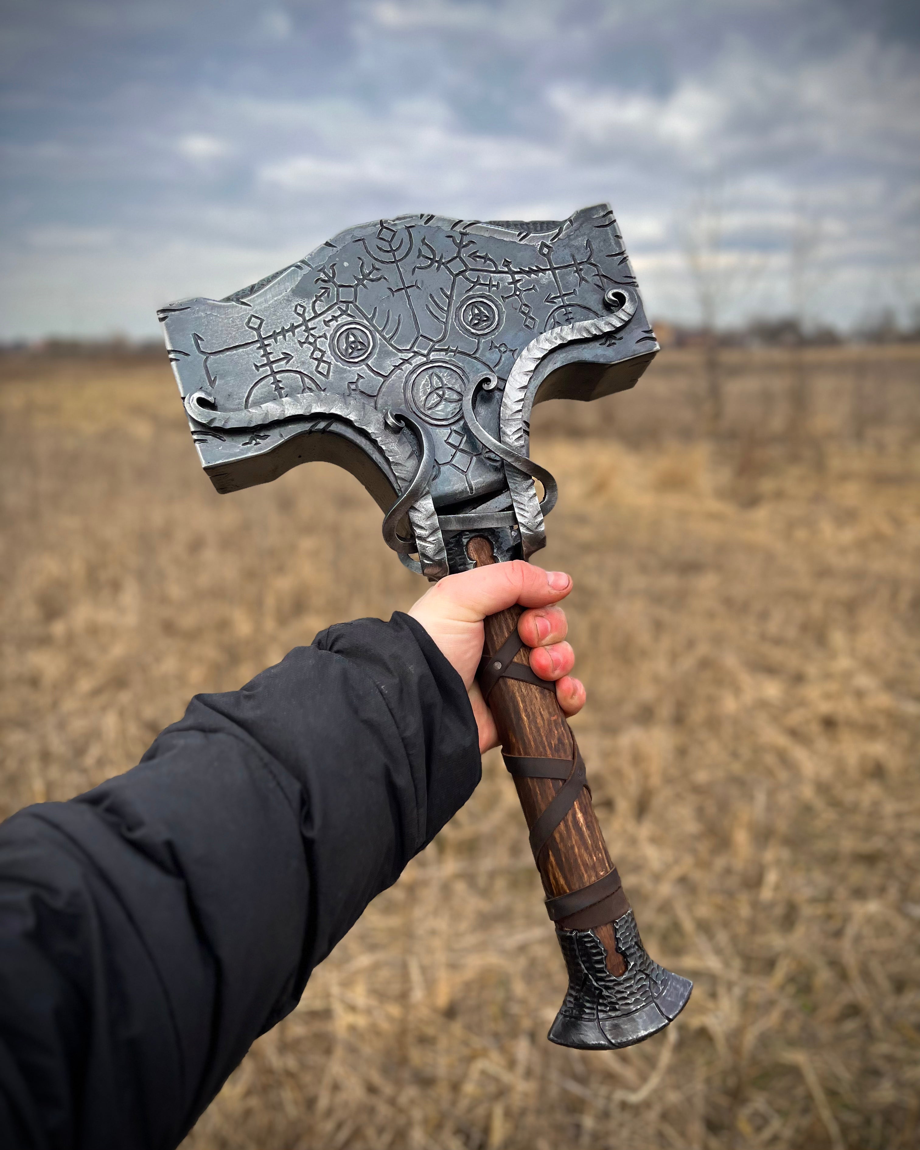 Hand forged mjolnir