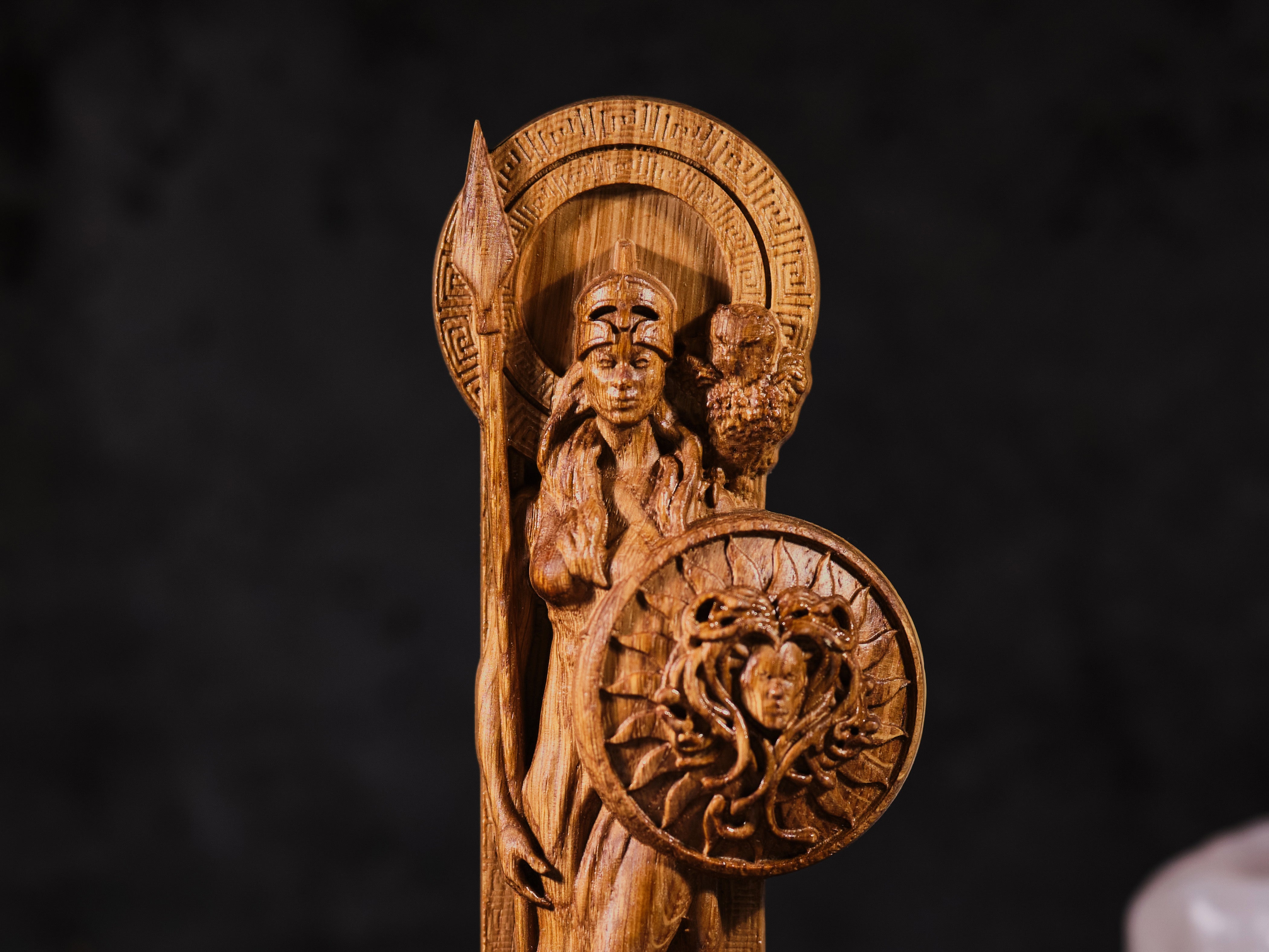 Oak Athena Greek Statue