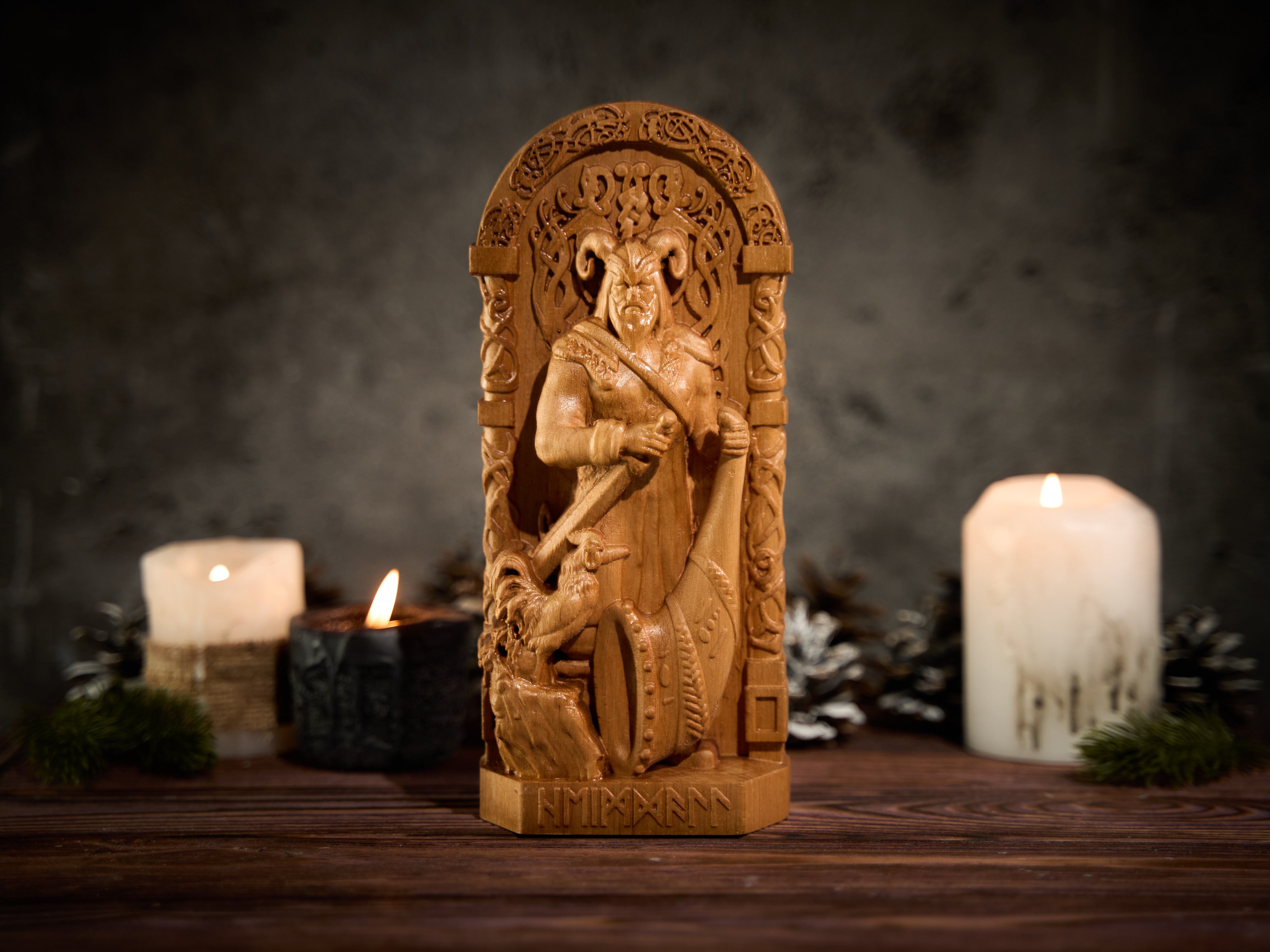 Oak Heimdallr Norse Statue