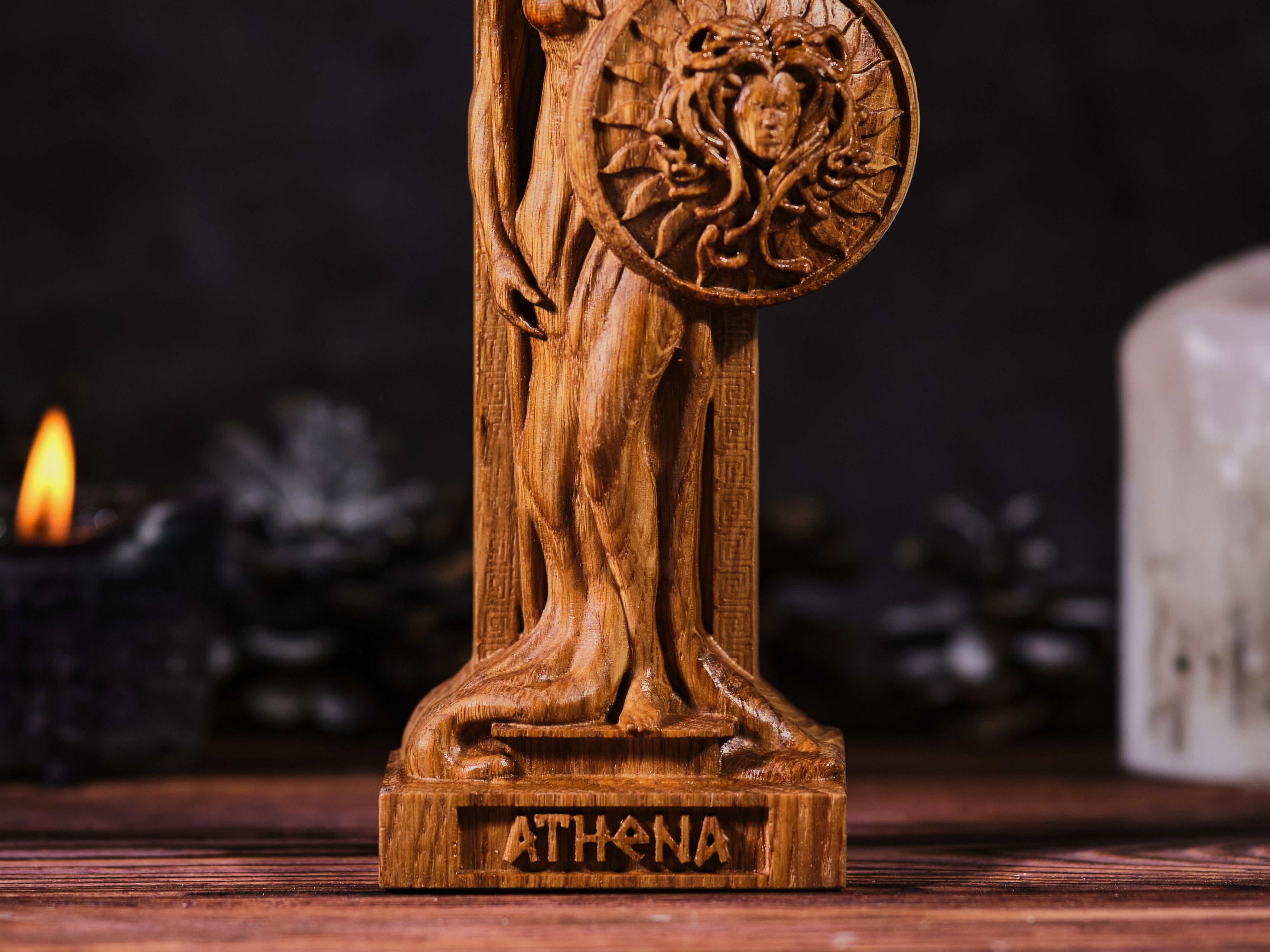 Oak Athena Greek Statue