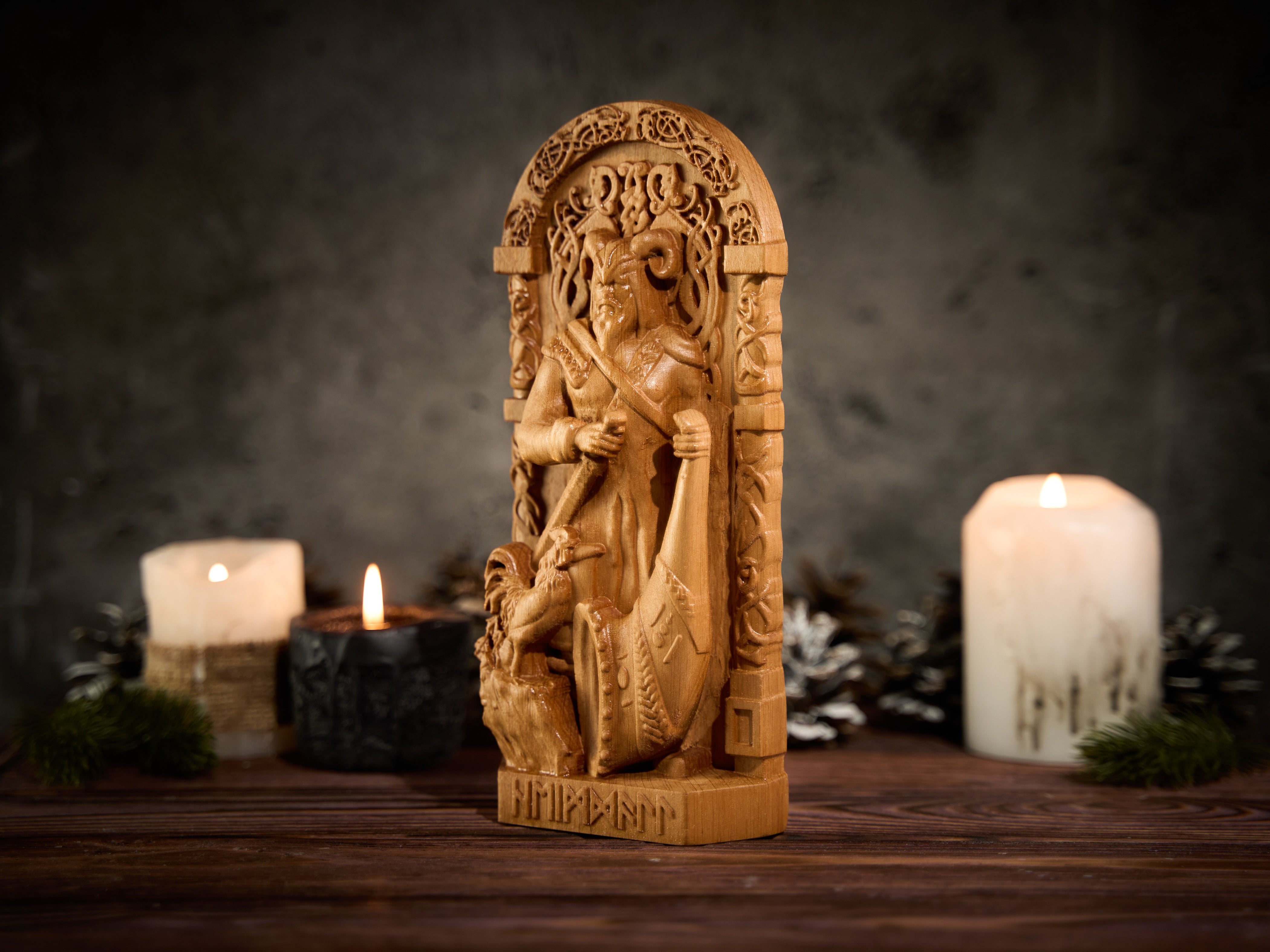 Oak Heimdallr Norse Statue