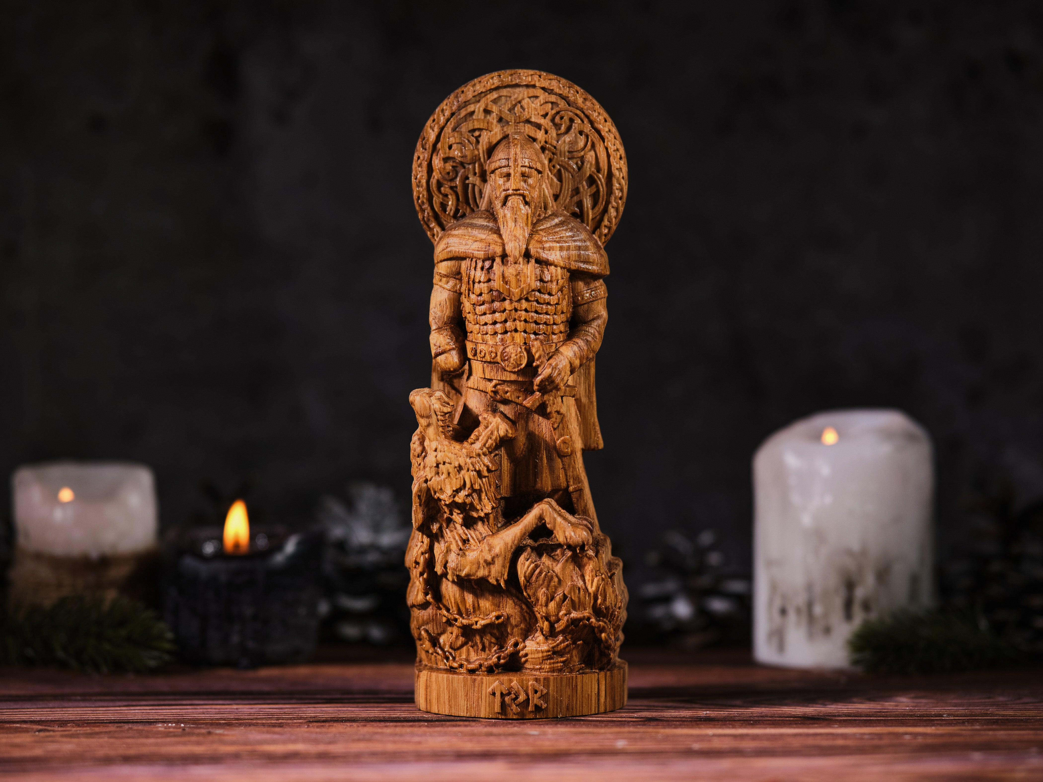 Oak Tyr Norse Statue