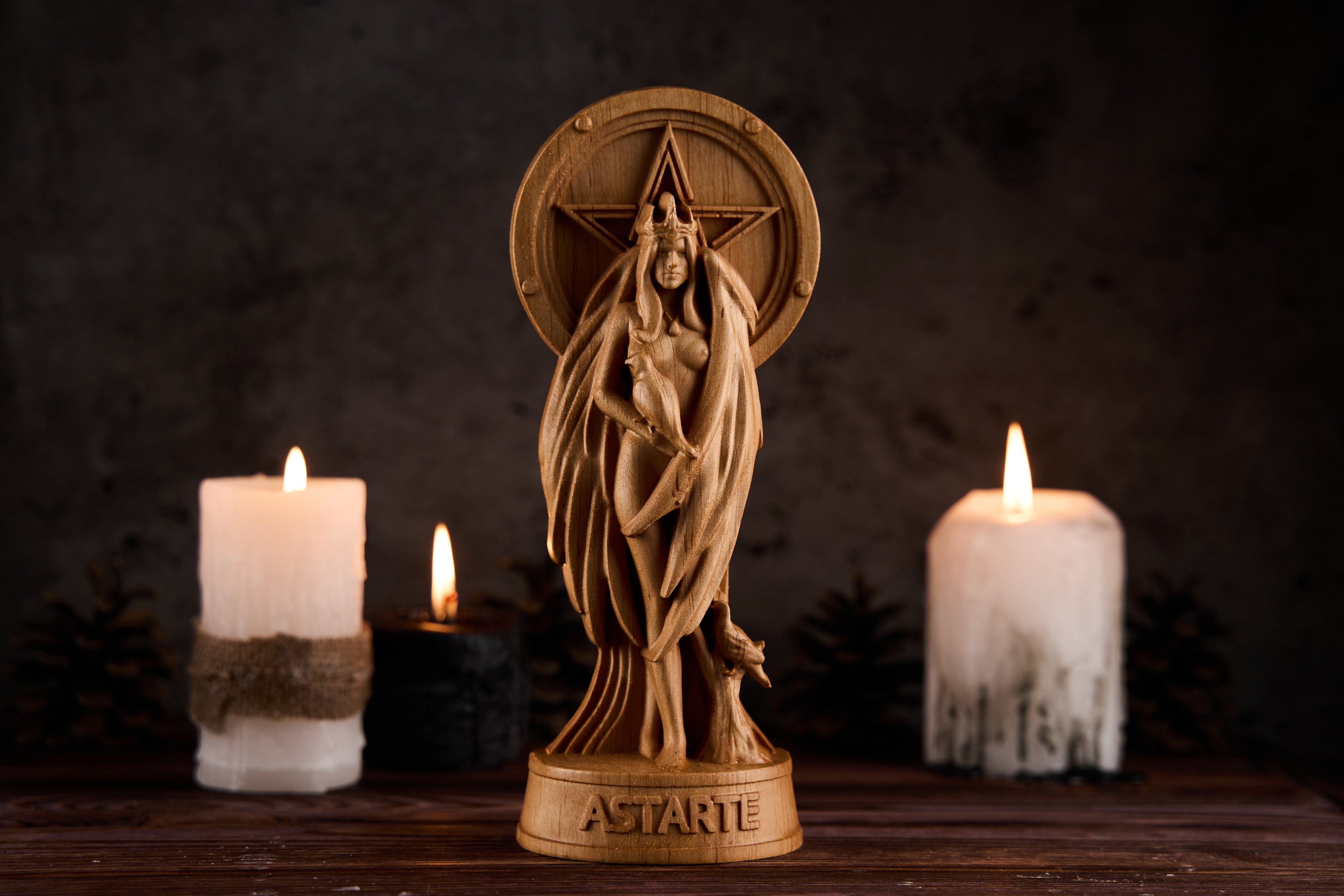 Oak Astarte Wicca statue