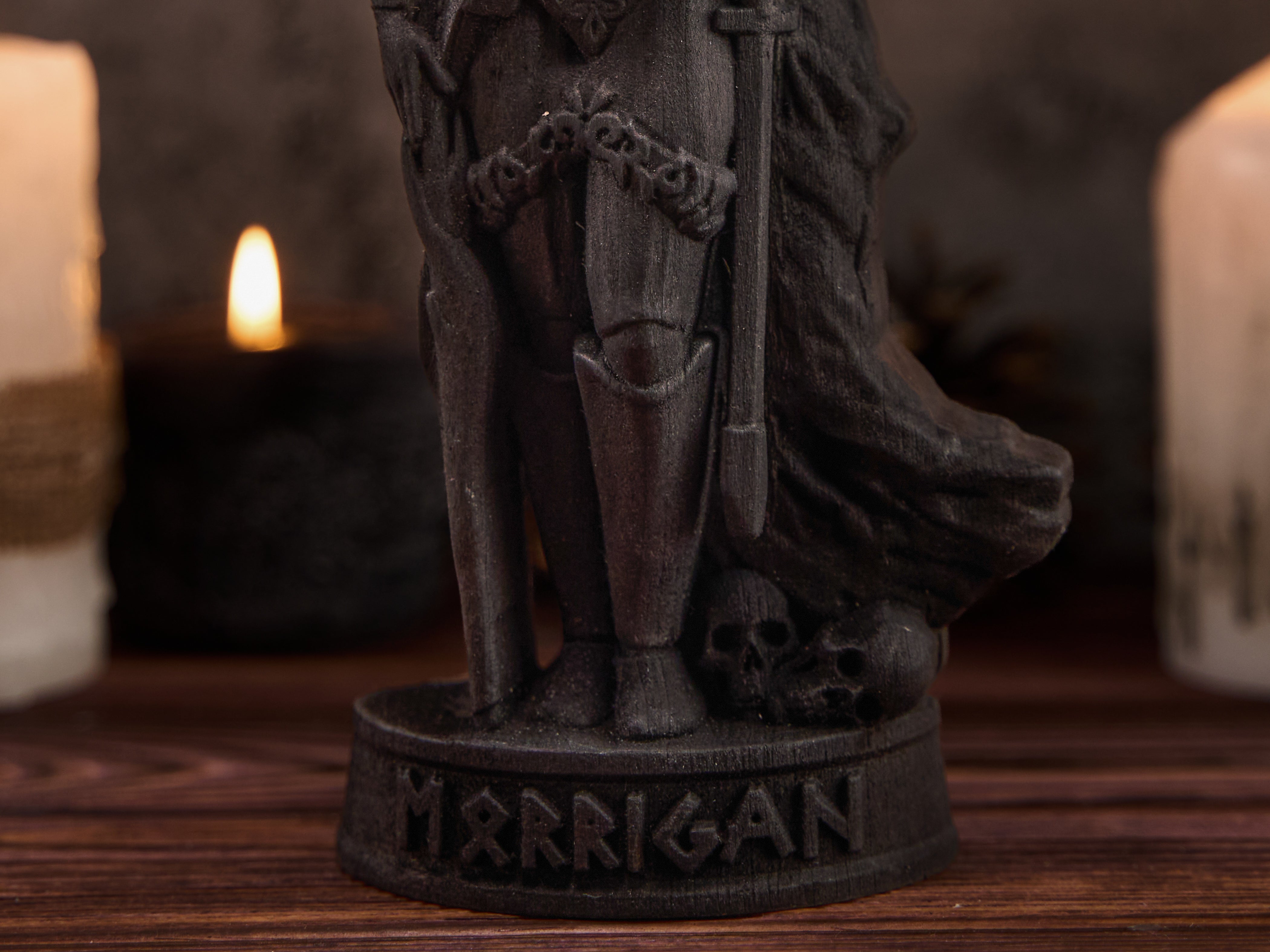 Oak Morrigan Black Celtic statue