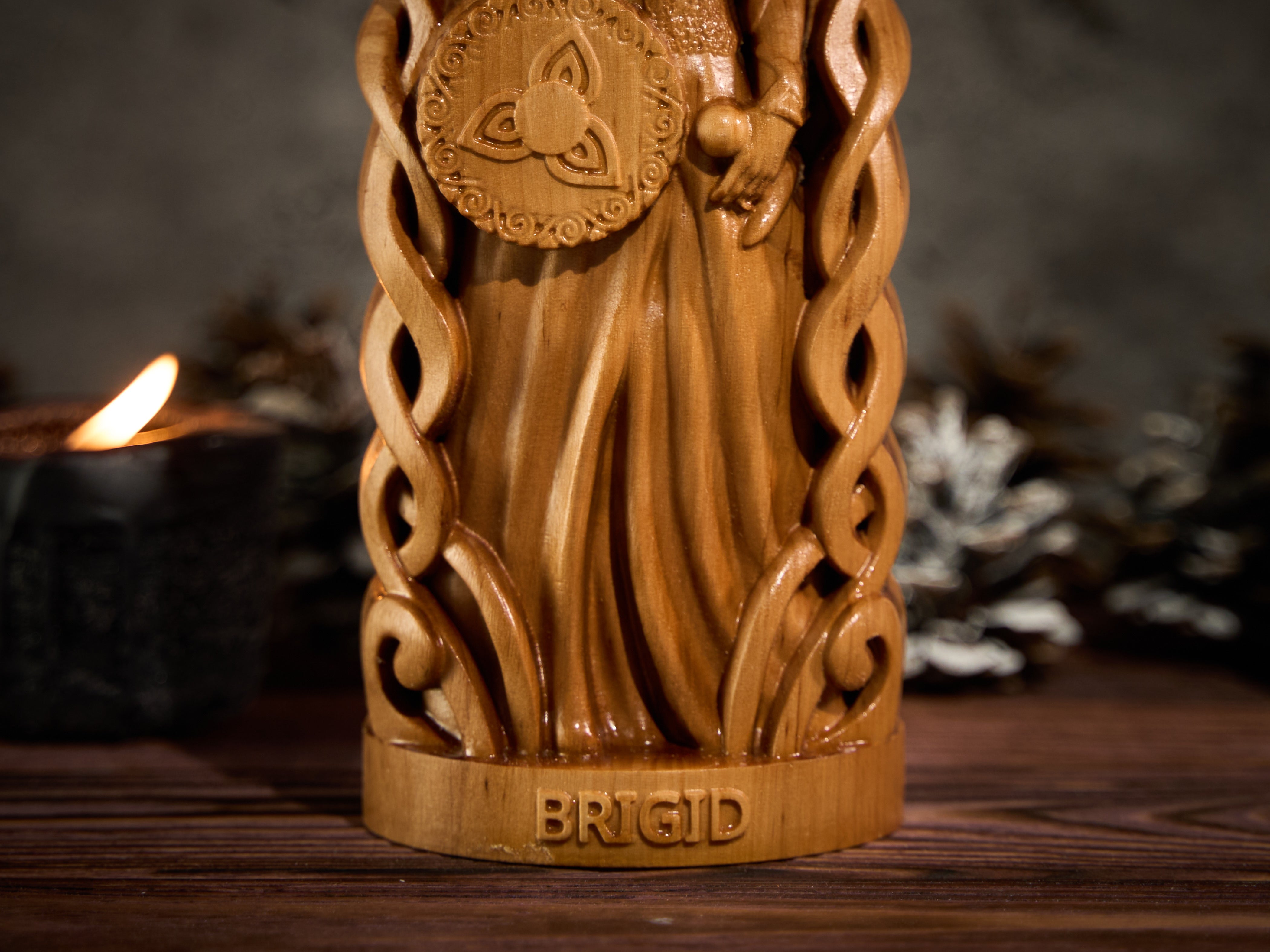 Oak Brigid Celtic statue
