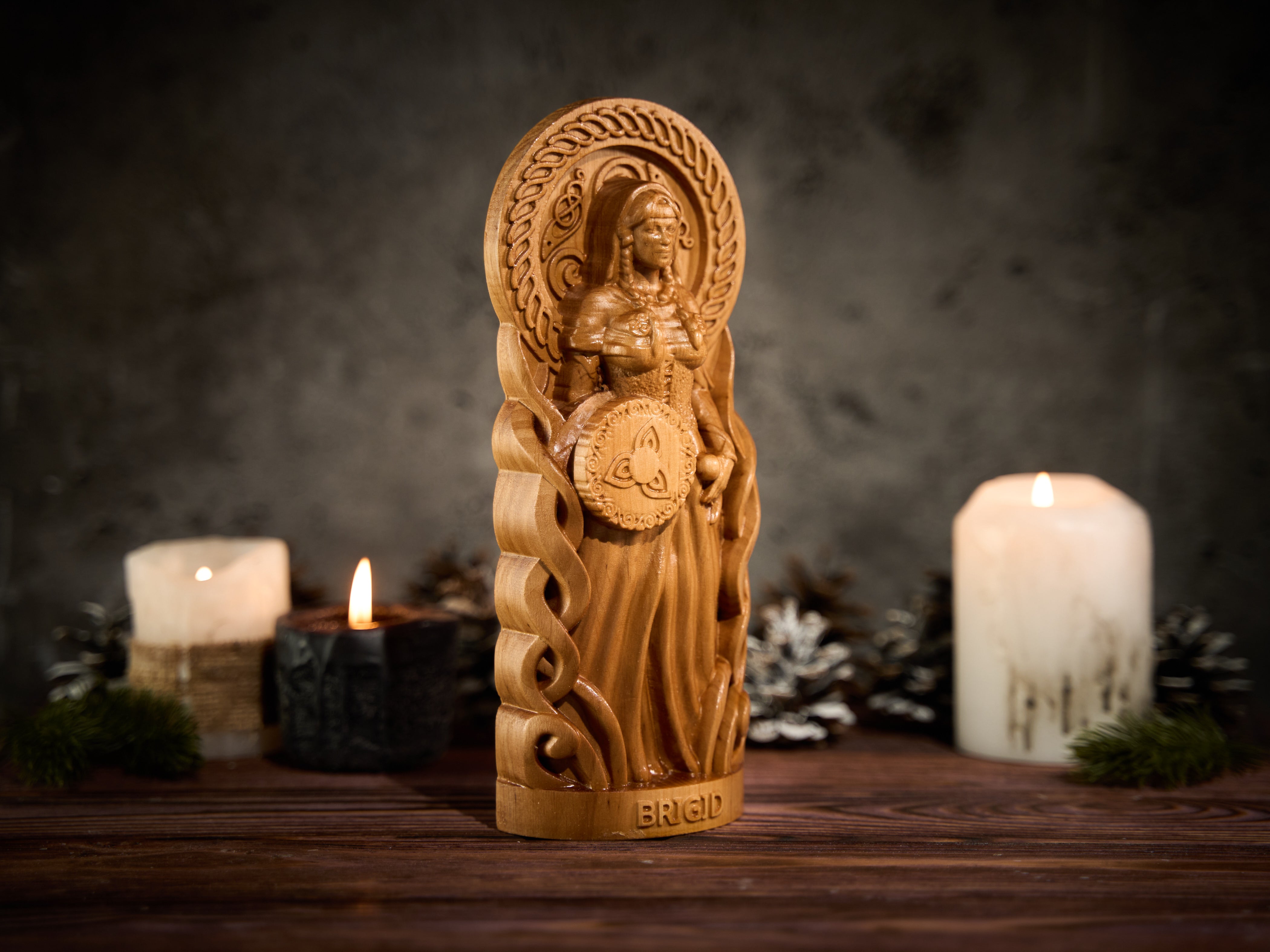 Oak Brigid Celtic statue