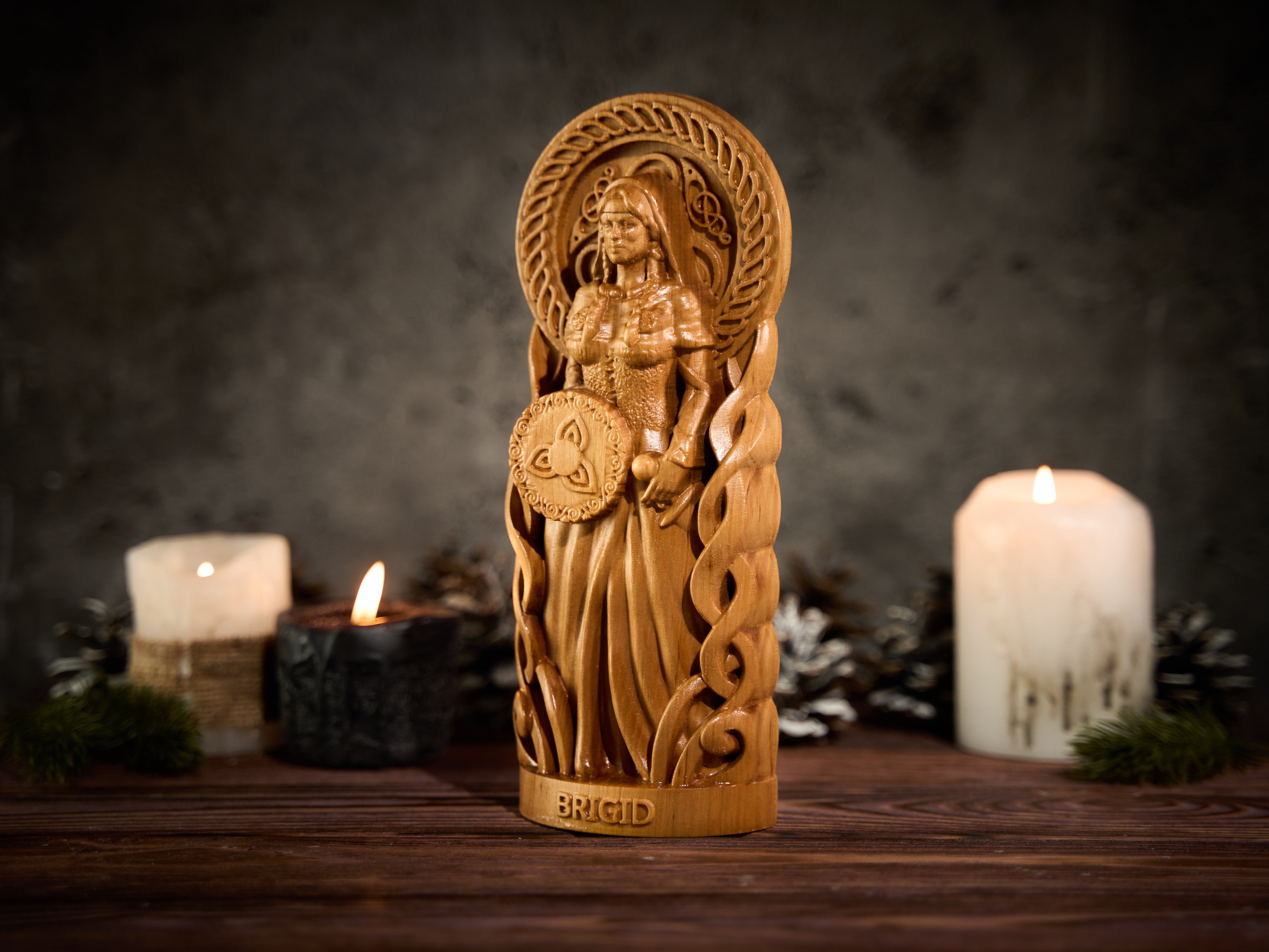Oak Brigid Celtic statue