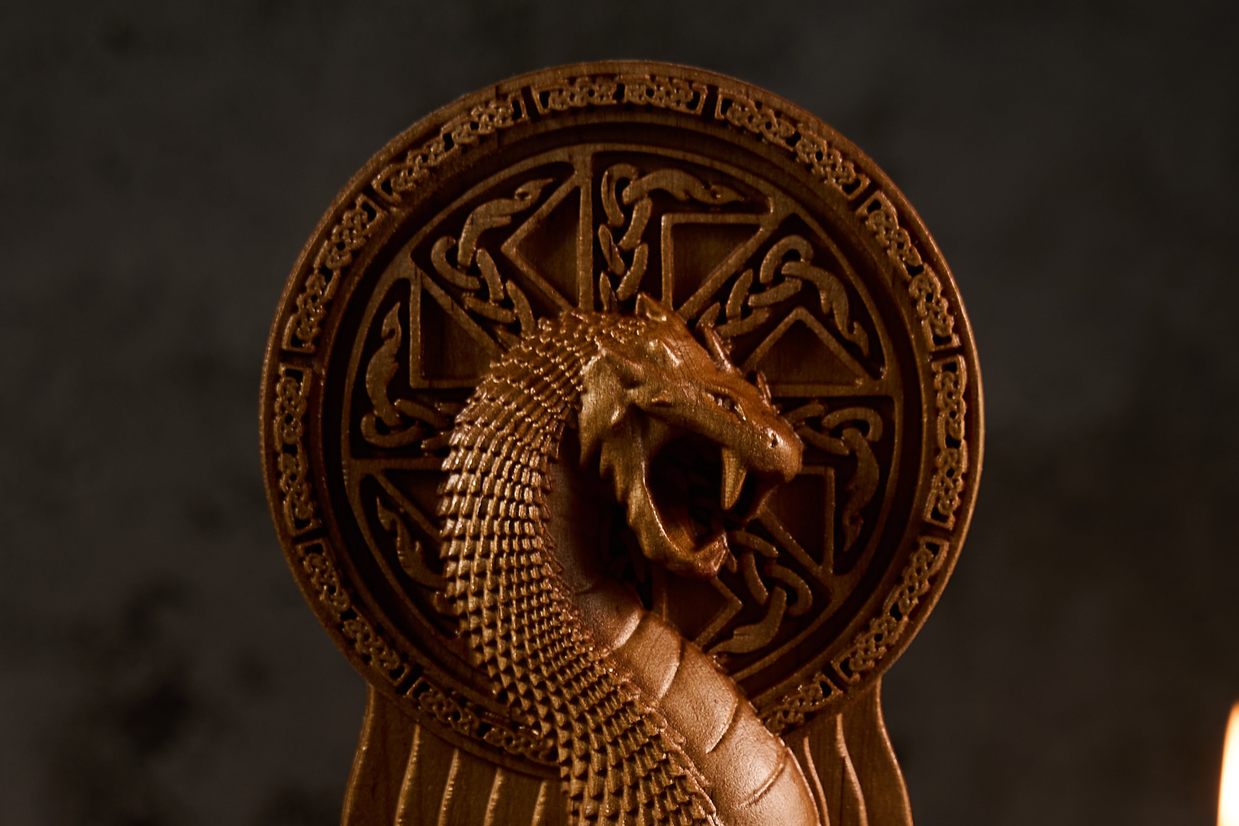 Oak Jormungandr Norse Statue