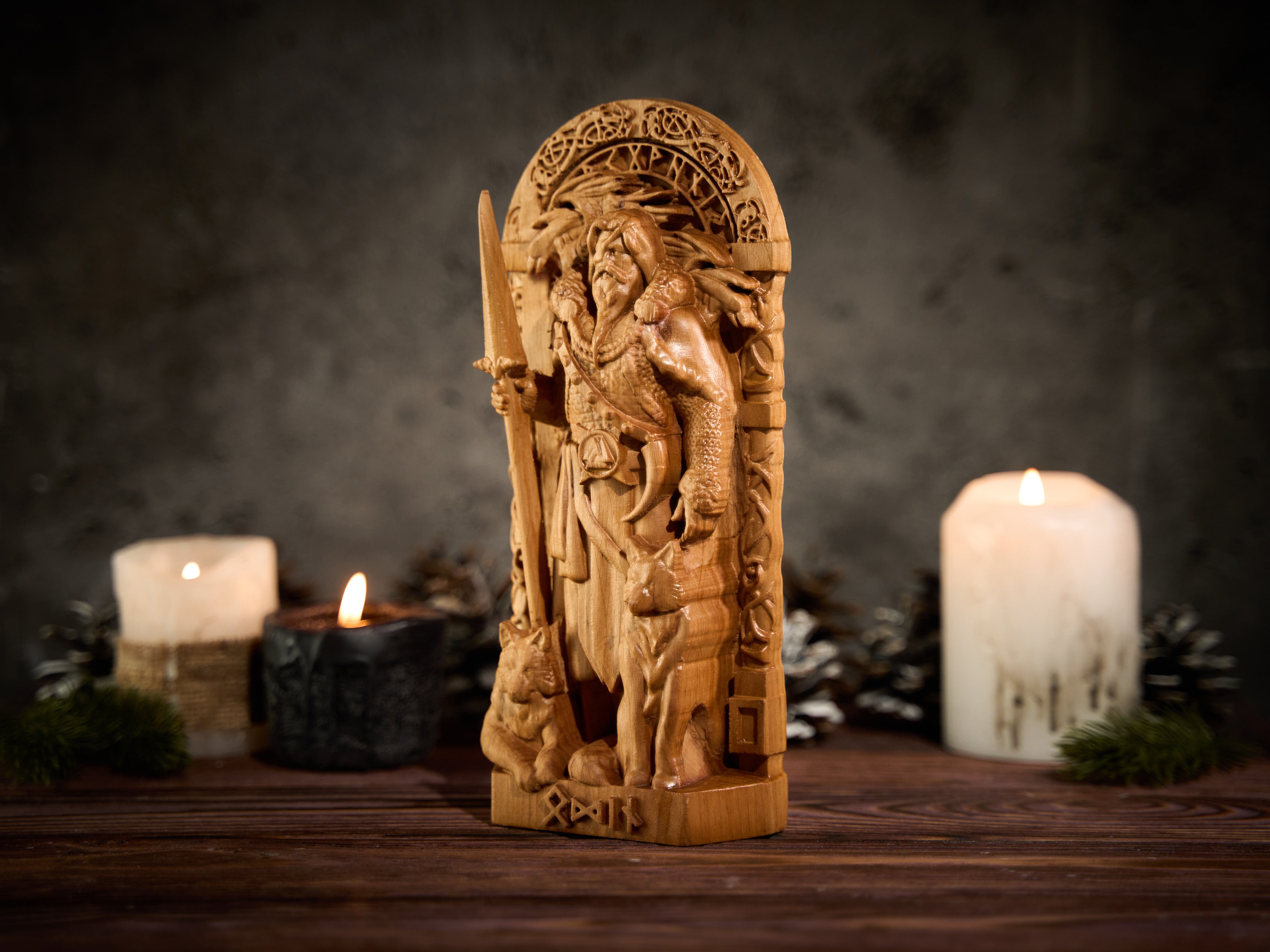 Oak Odin Norse Statue