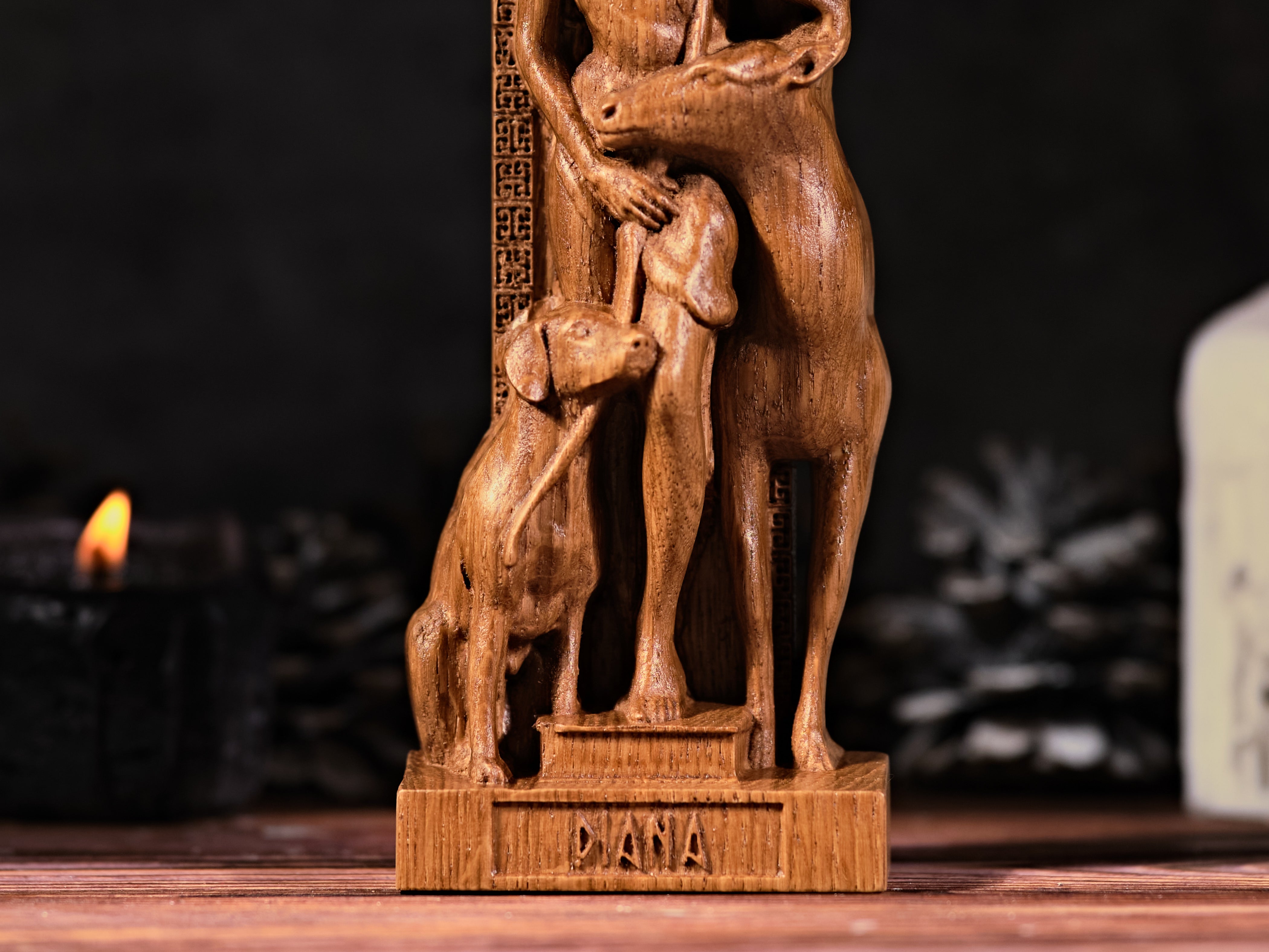 Oak Diana Roman Statue