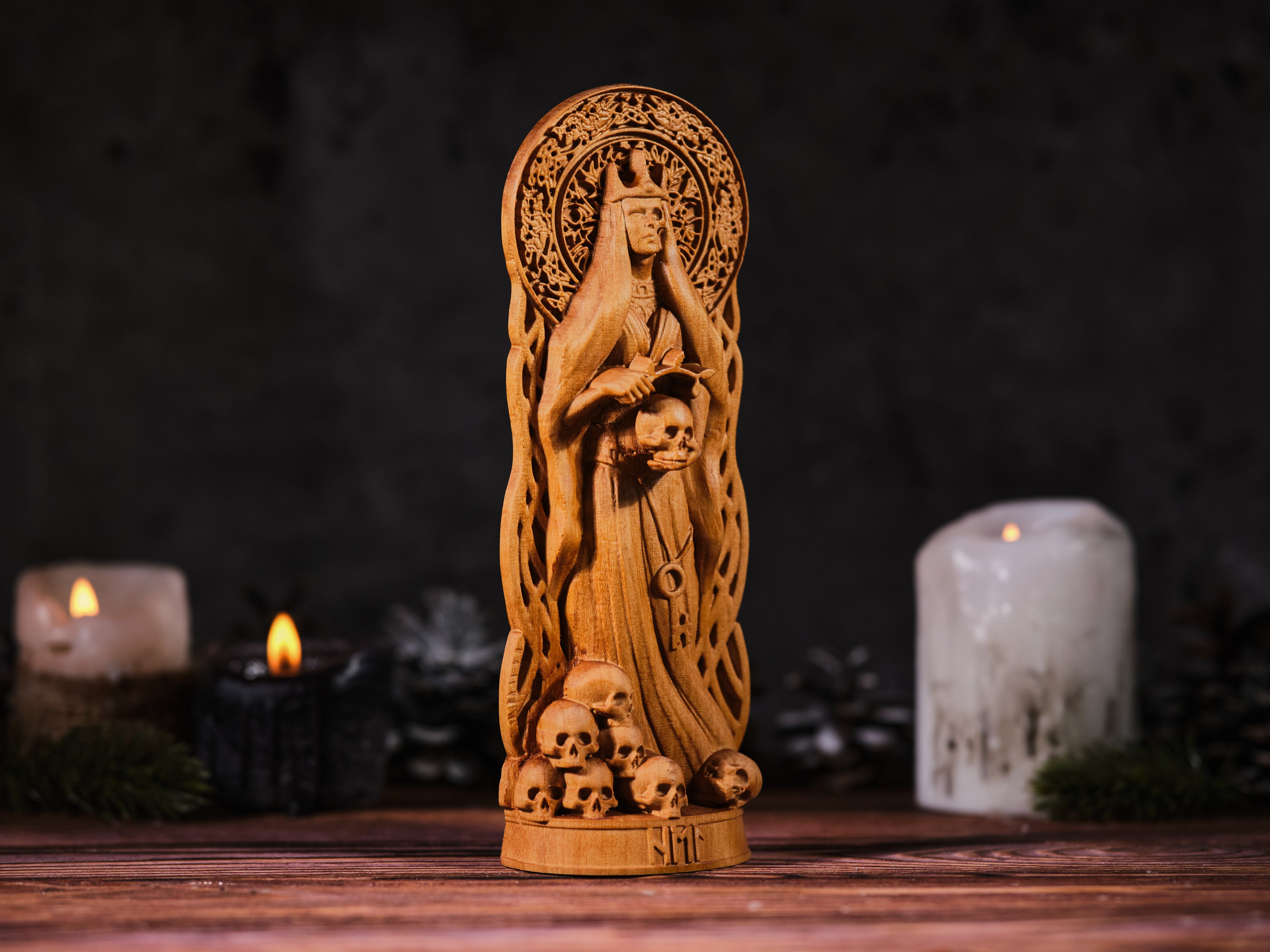 Oak Hel Norse Statue