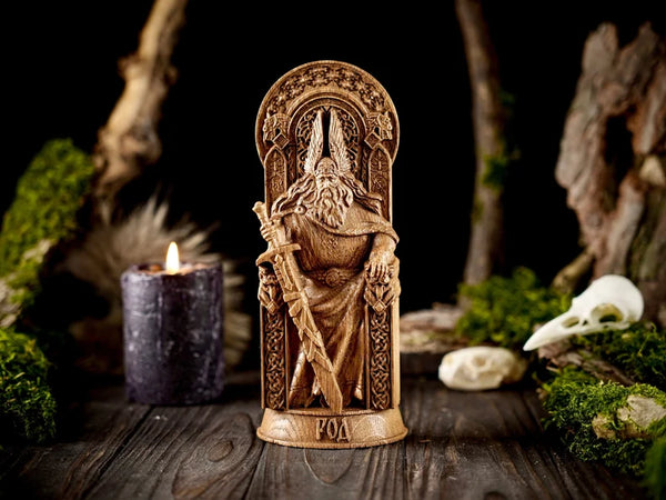 Rod god statue