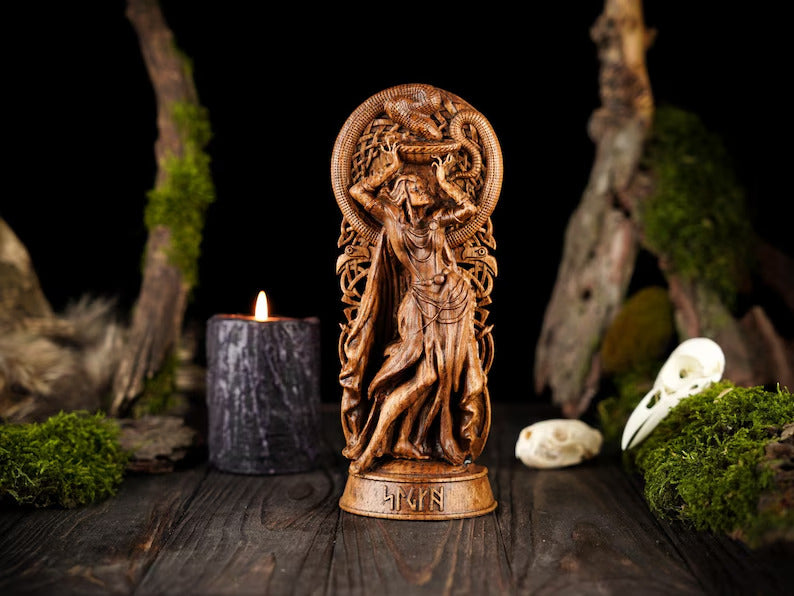 Sigyn goddess statue