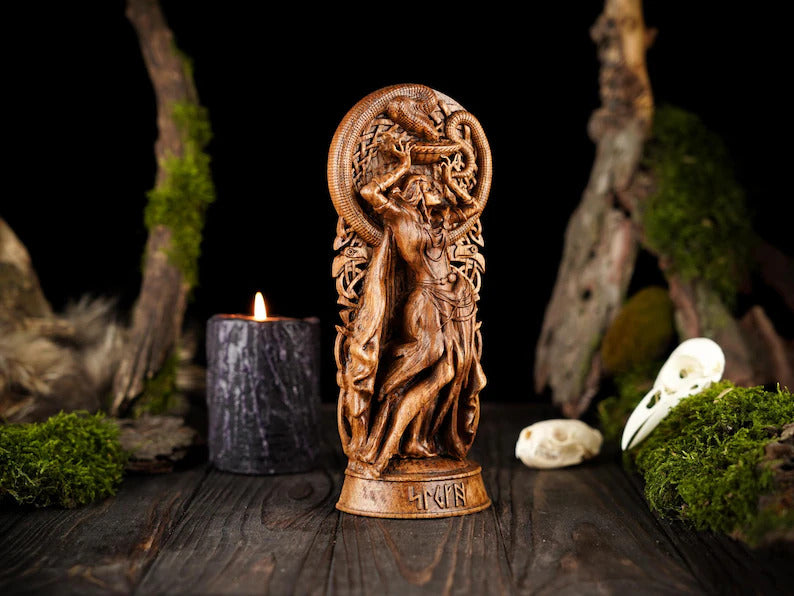 Sigyn goddess statue