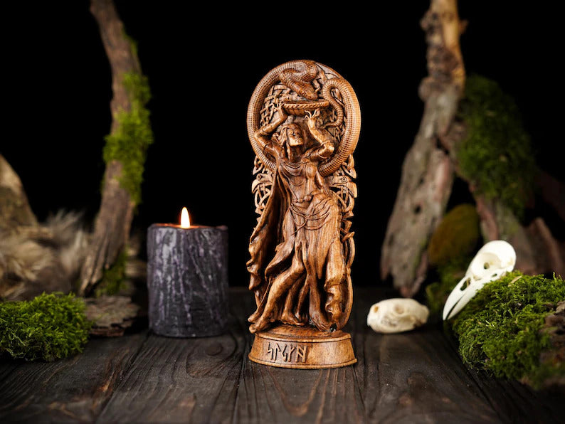 Sigyn goddess statue