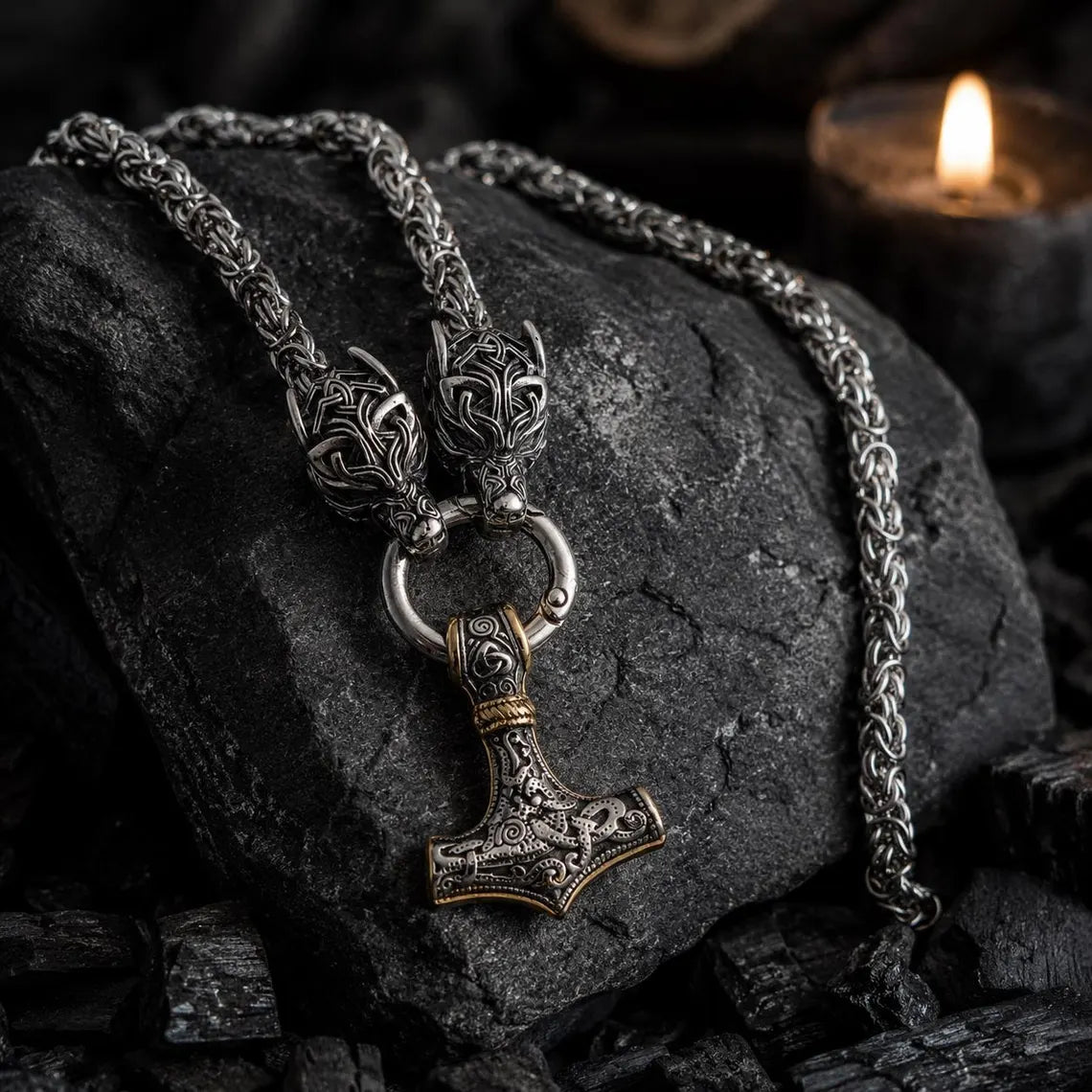 Gold Mjolnir Necklace
