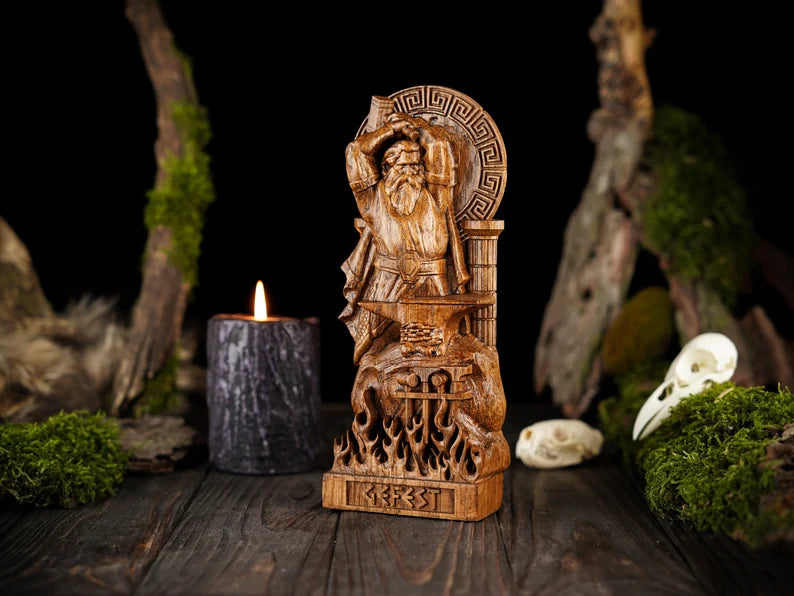 Hephaestus god statue