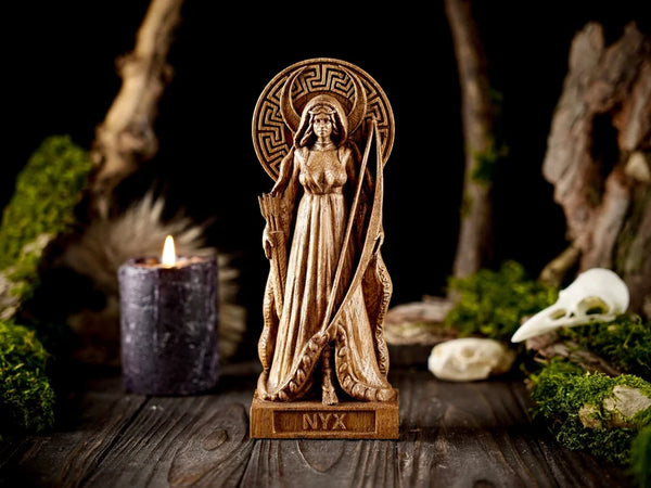 Nyx goddess statue