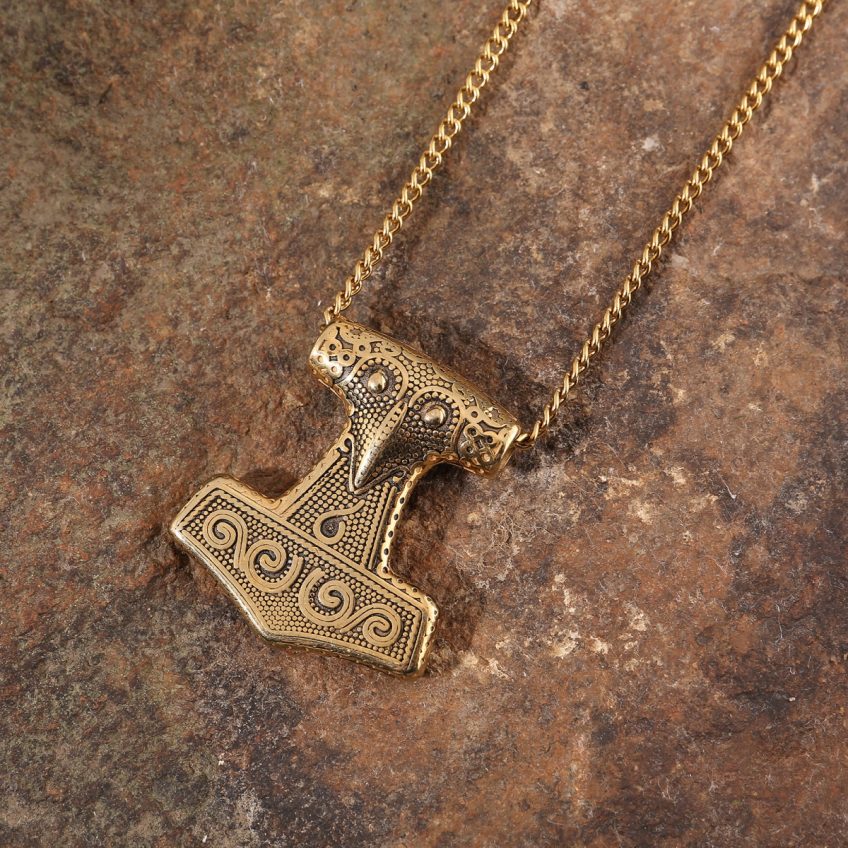 Bronze thor hammer necklace