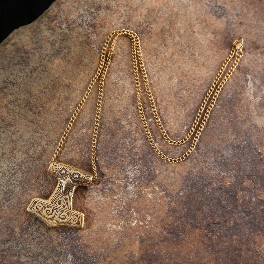 Bronze mjolnir necklace
