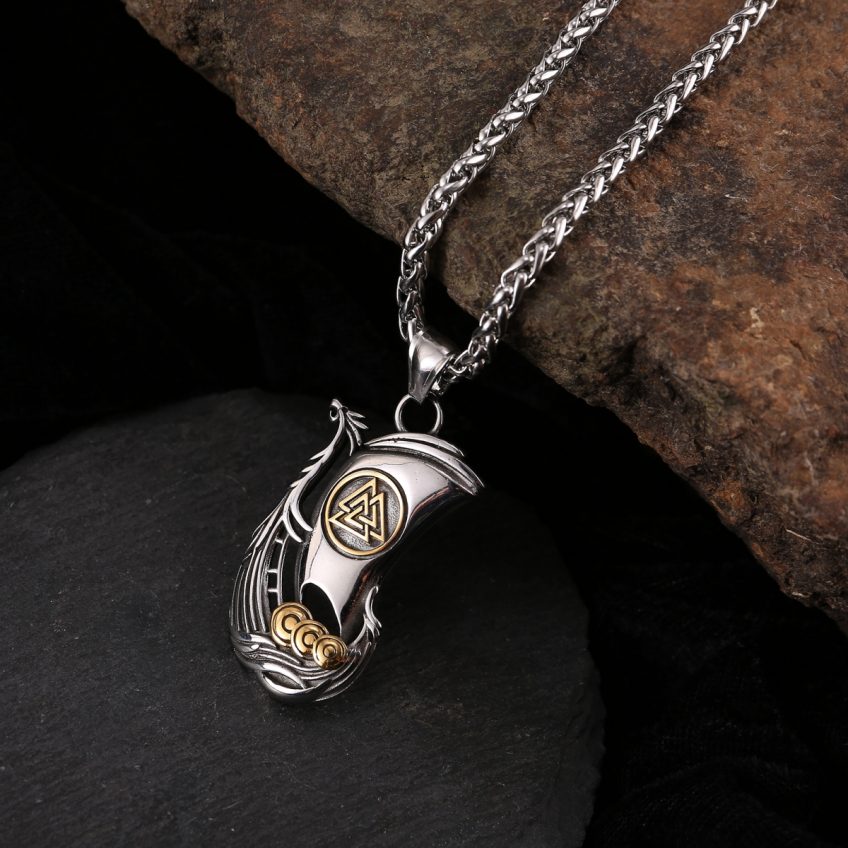 Viking ship necklace