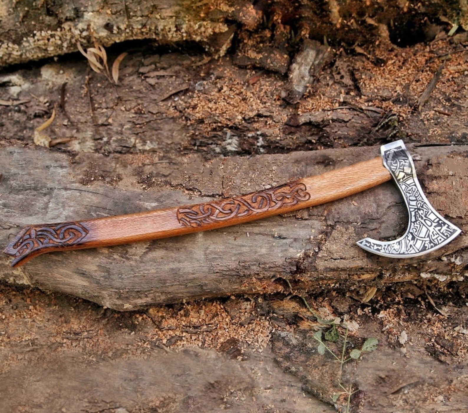 Engraved viking axe
