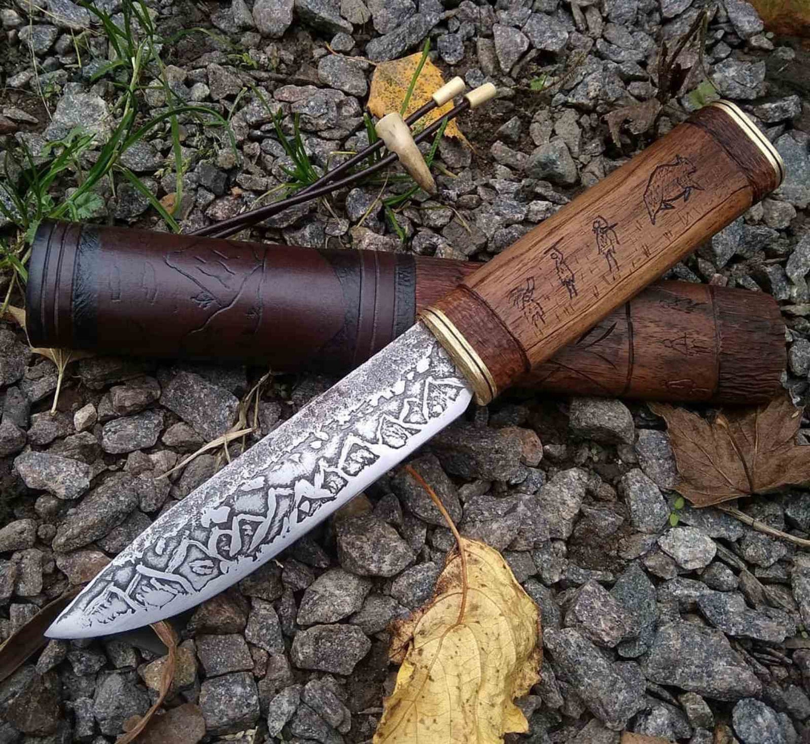 Yakut knife for sale, Siberian yakut knife, Engraved knife gift