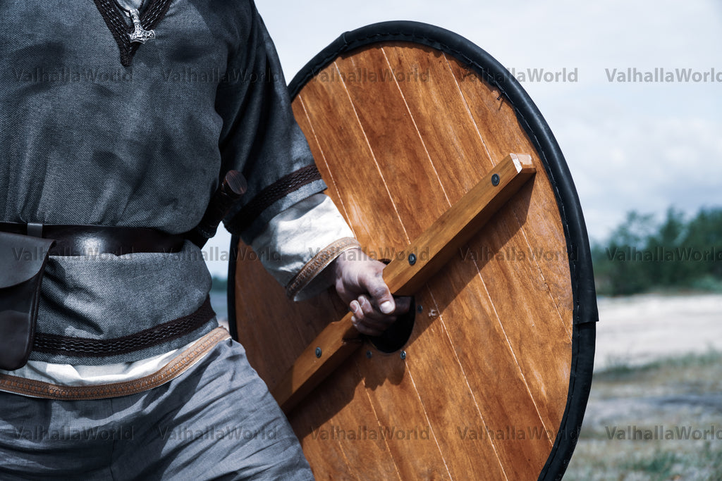 Wooden viking battle shield