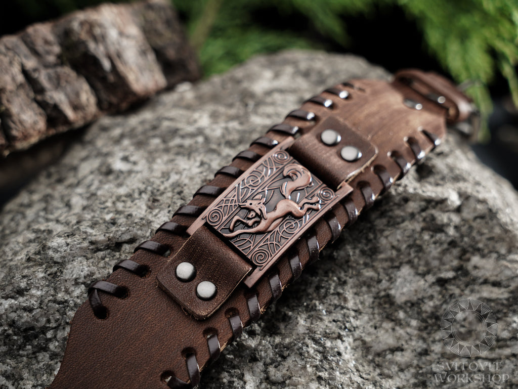 Leather Norse bracelet