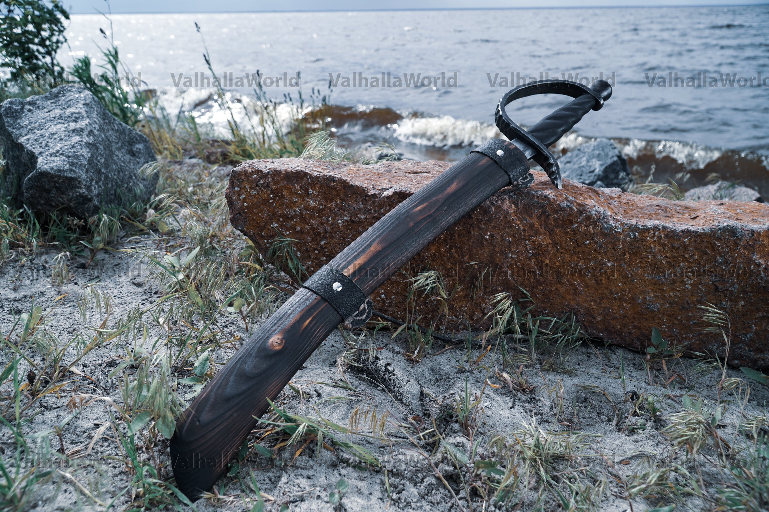 Wooden sheath for a sword