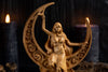 Hand carved luna goddess statue