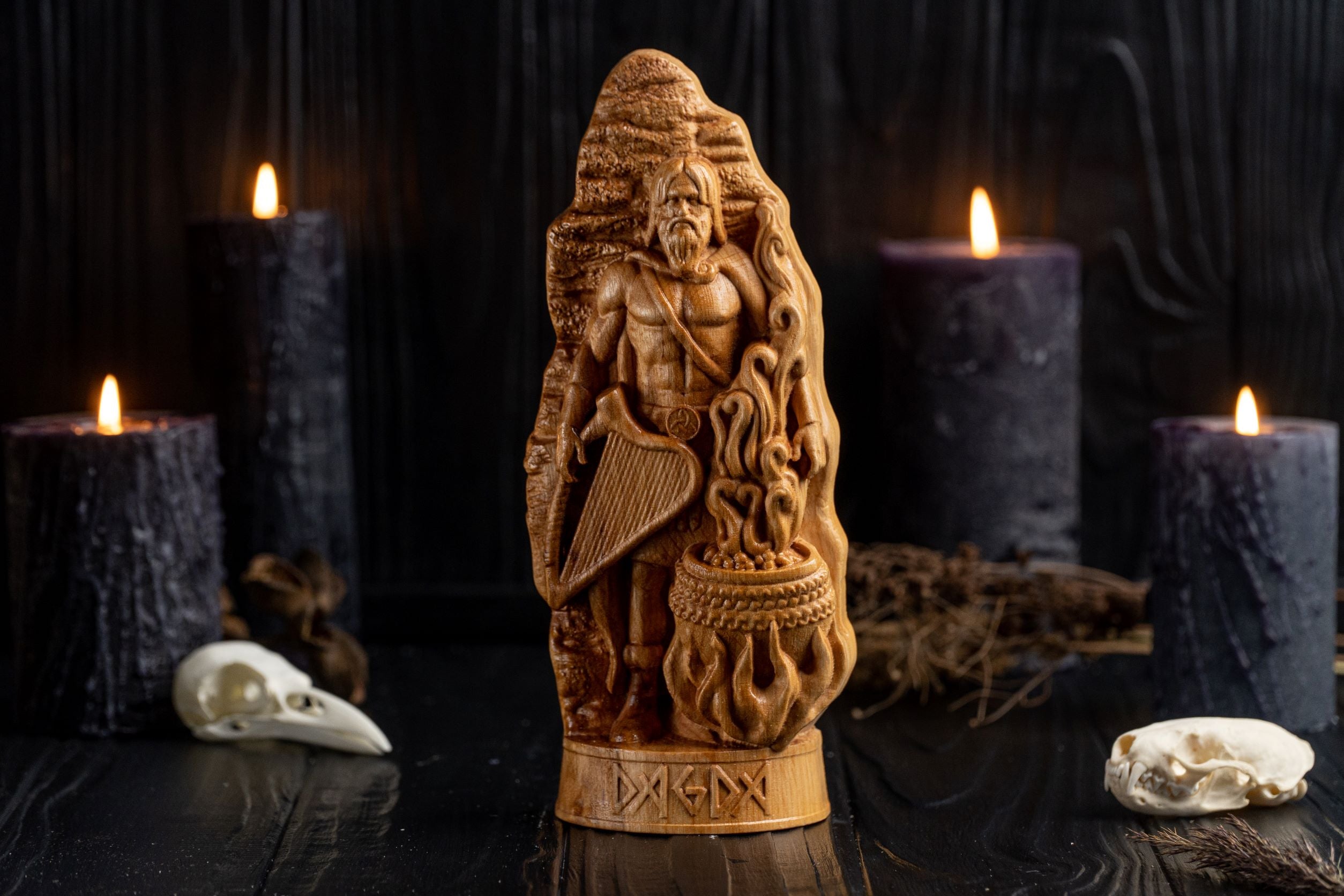 Dagda wooden statue