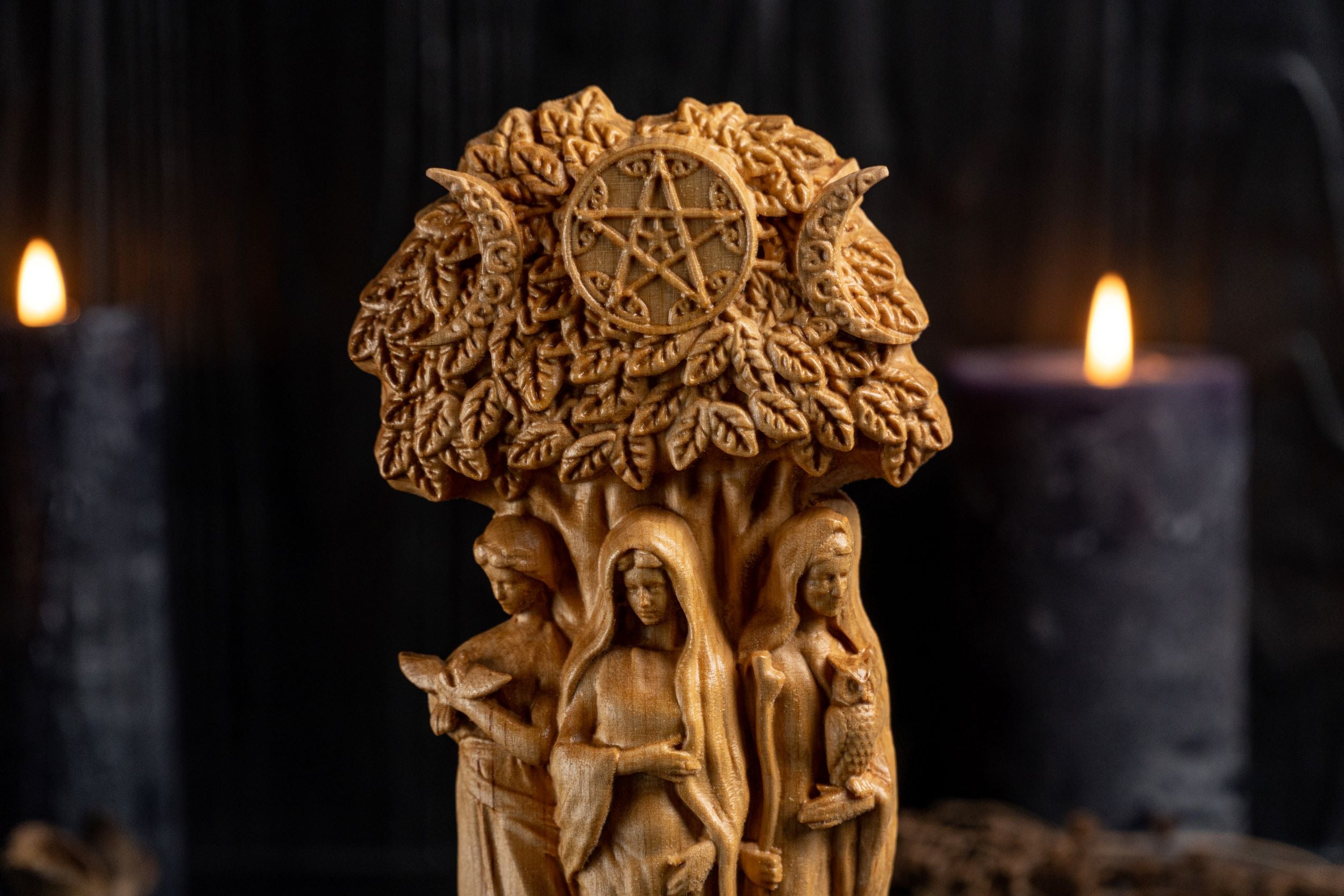 Wooden brigid statue