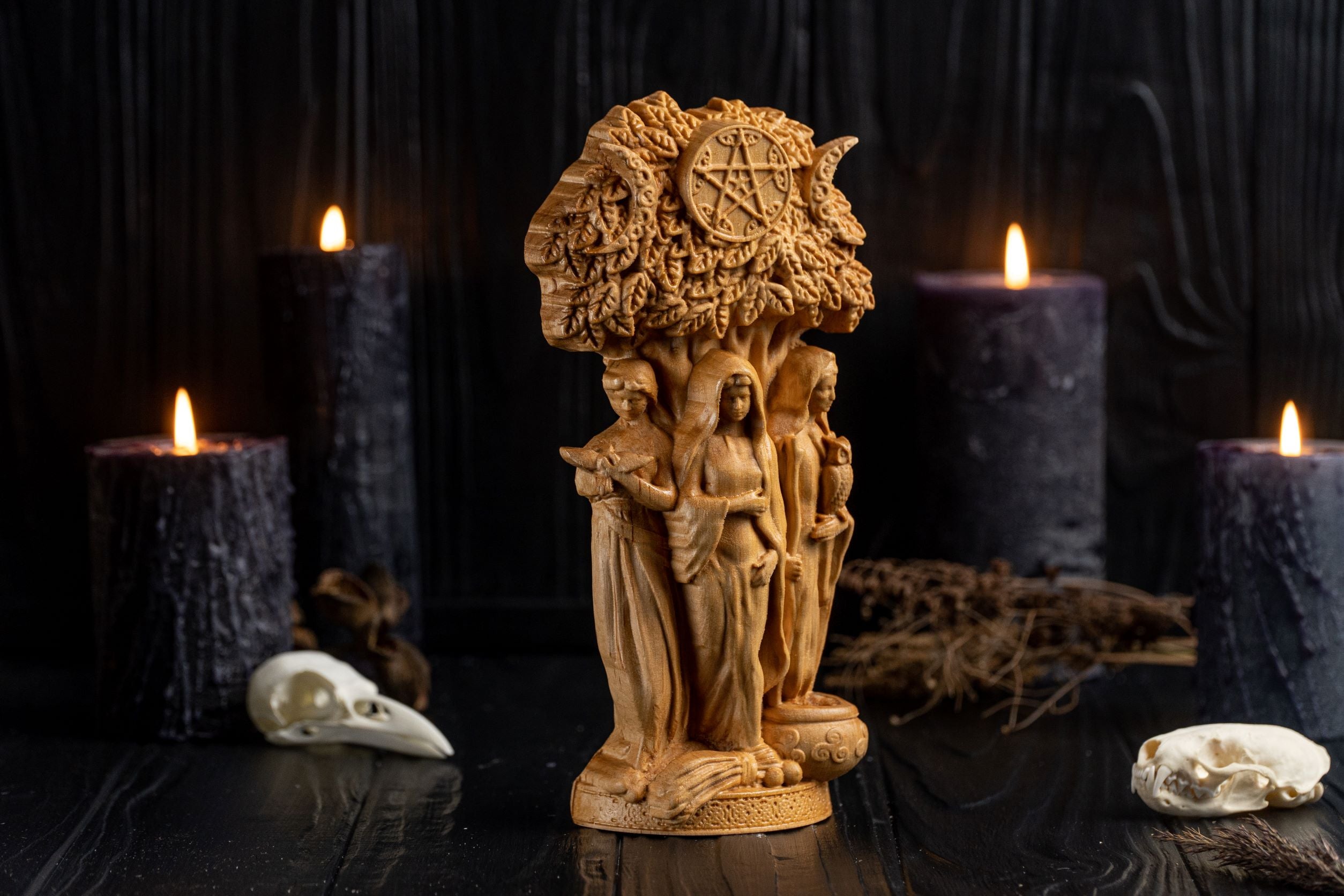 Wooden brigid statue
