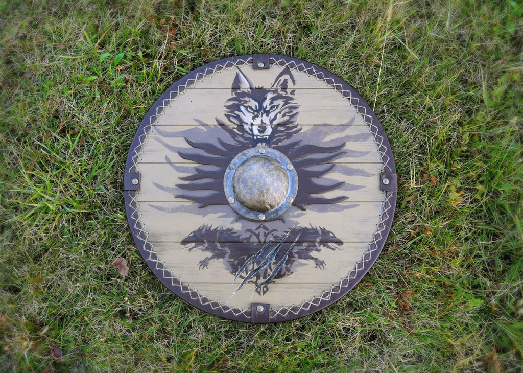 Viking shield with wolf