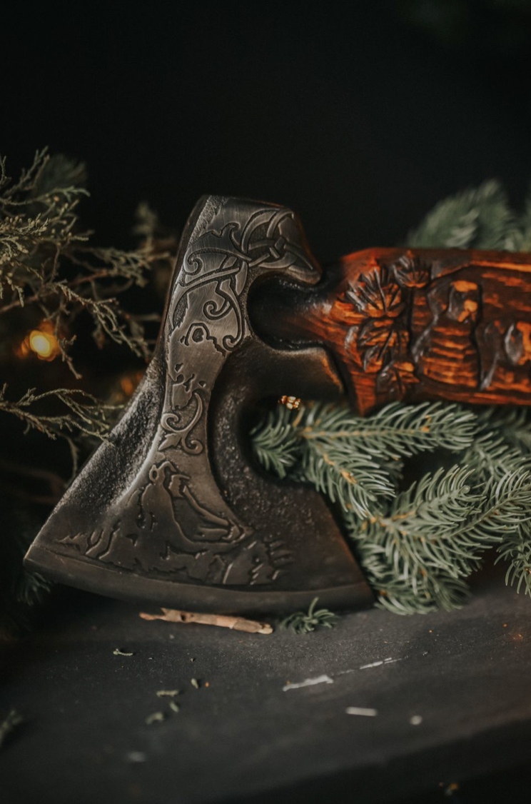 Bear viking axe head