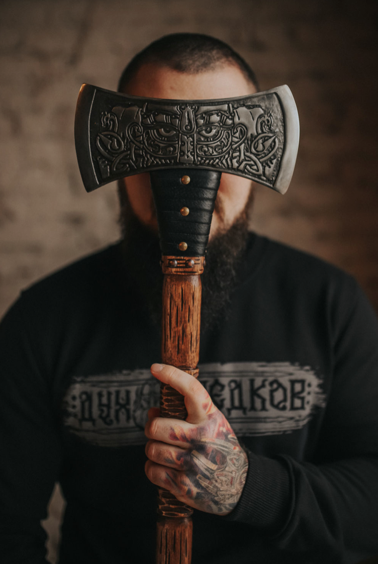 Double sided viking axe for sale