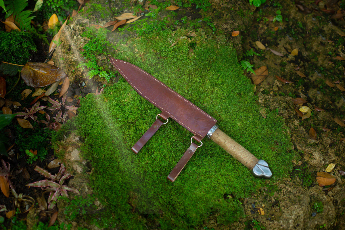 Engraved Seax viking knife, Forged seax knife, Authentic viking knife