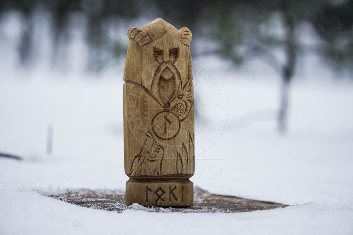 Loki wooden statue