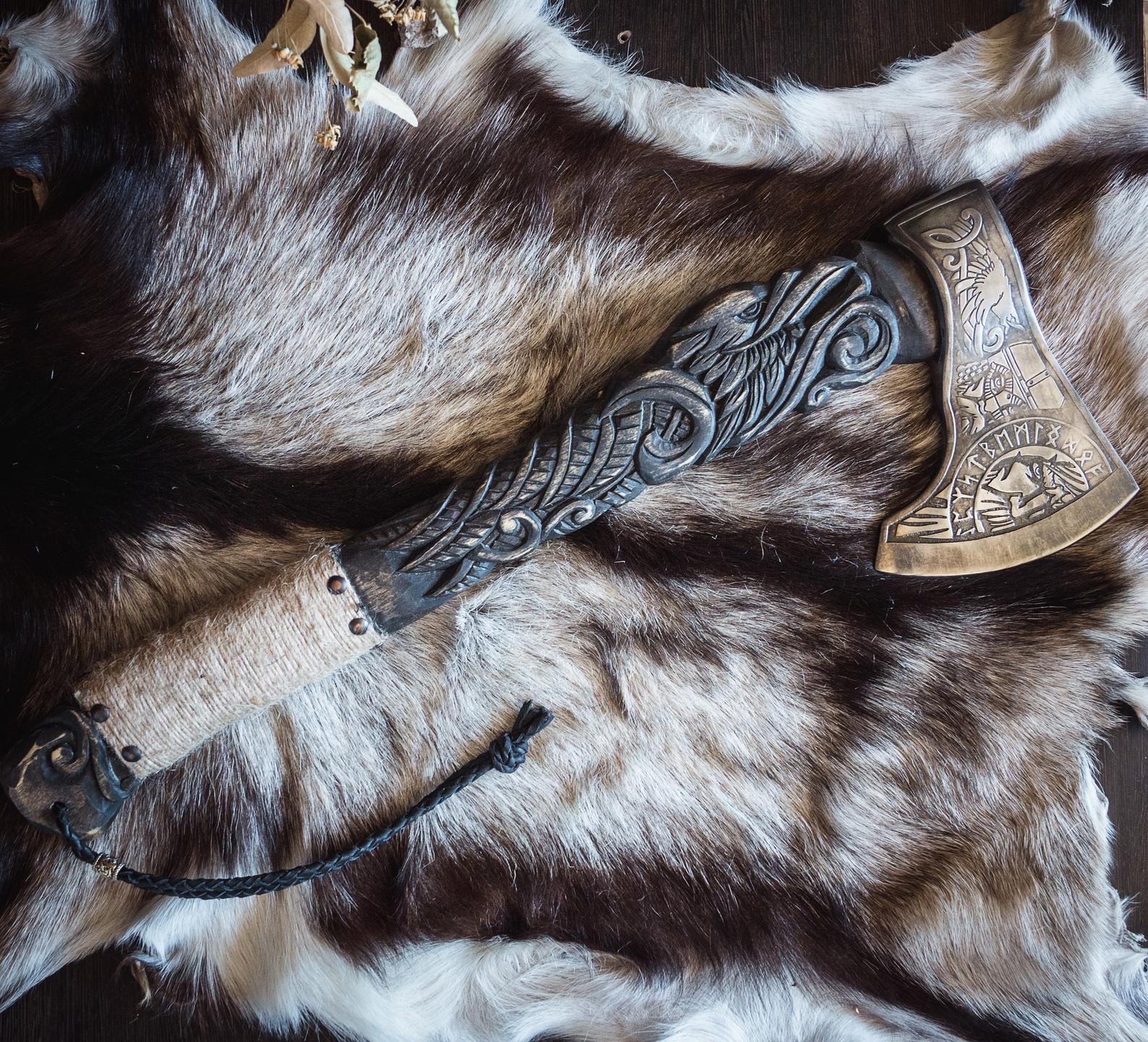 Engraved viking axe