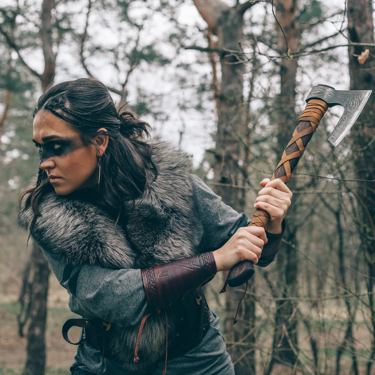 Bearded Engraved axe