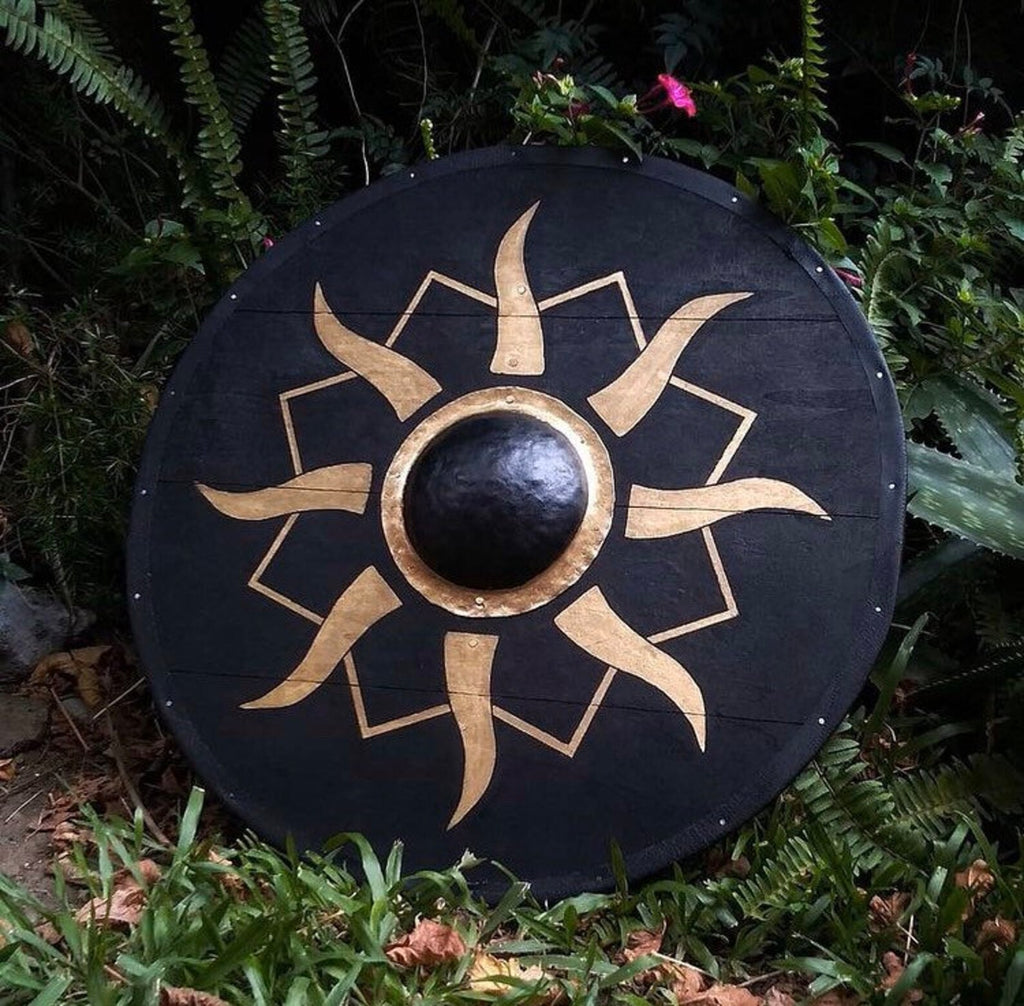 Wooden round viking shield 