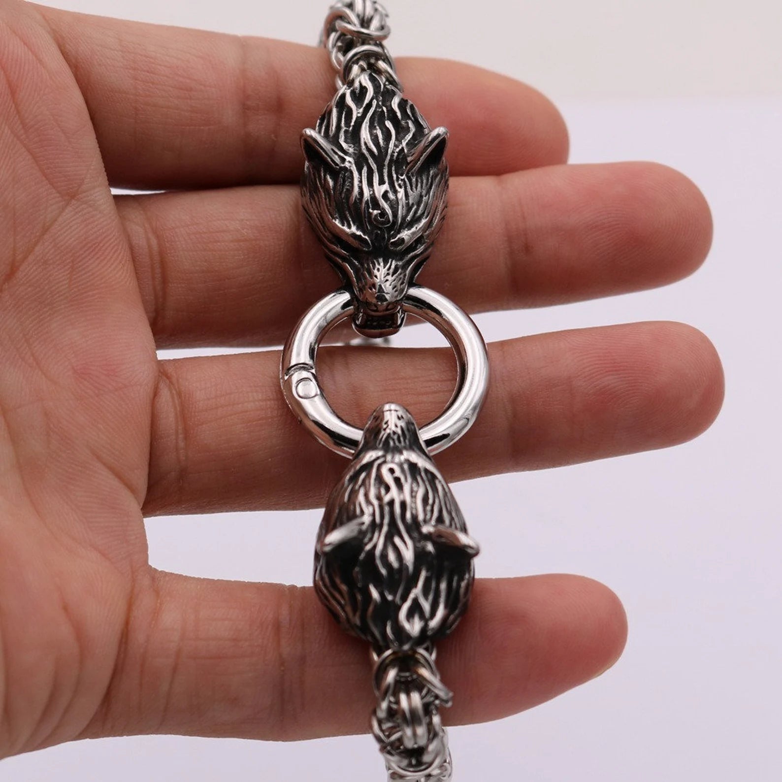 Norse wolf bangle